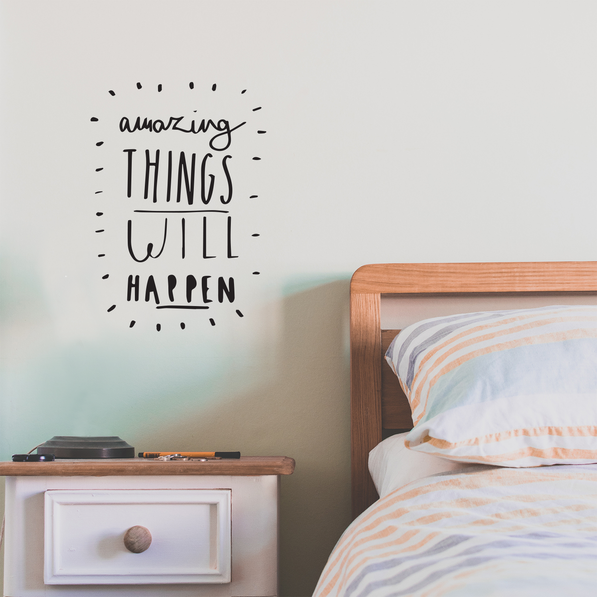 Make Things Happen Motivational Quote - Wall Art Decal - 18 x 21