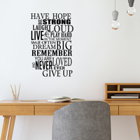 Have Hope Be Strong Laugh Loud.. - 22" x 33" - Inspirational Vinyl Wall Decal Sticker Art