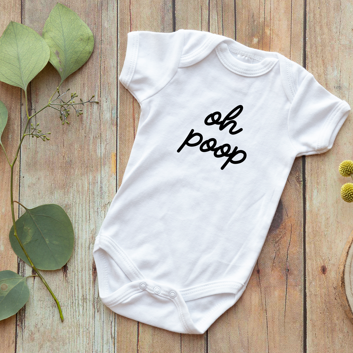Onesie Organic Baby One Piece Short Sleeve Trendy Funny Minimal
