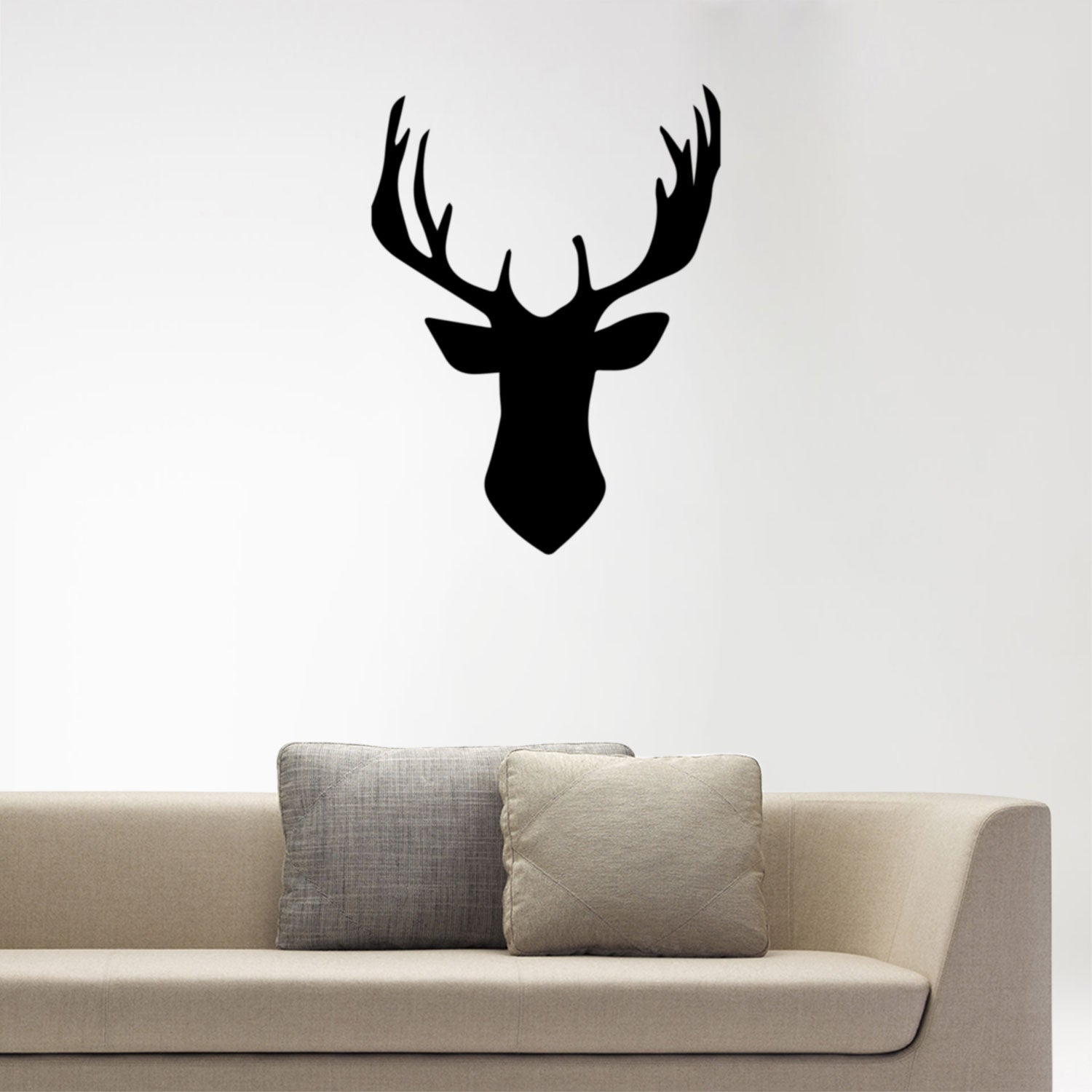 Chic Holiday Deer Outline Vinyl Wall Art Decal - 30" x 22.5" Decoration Vinyl Sticker