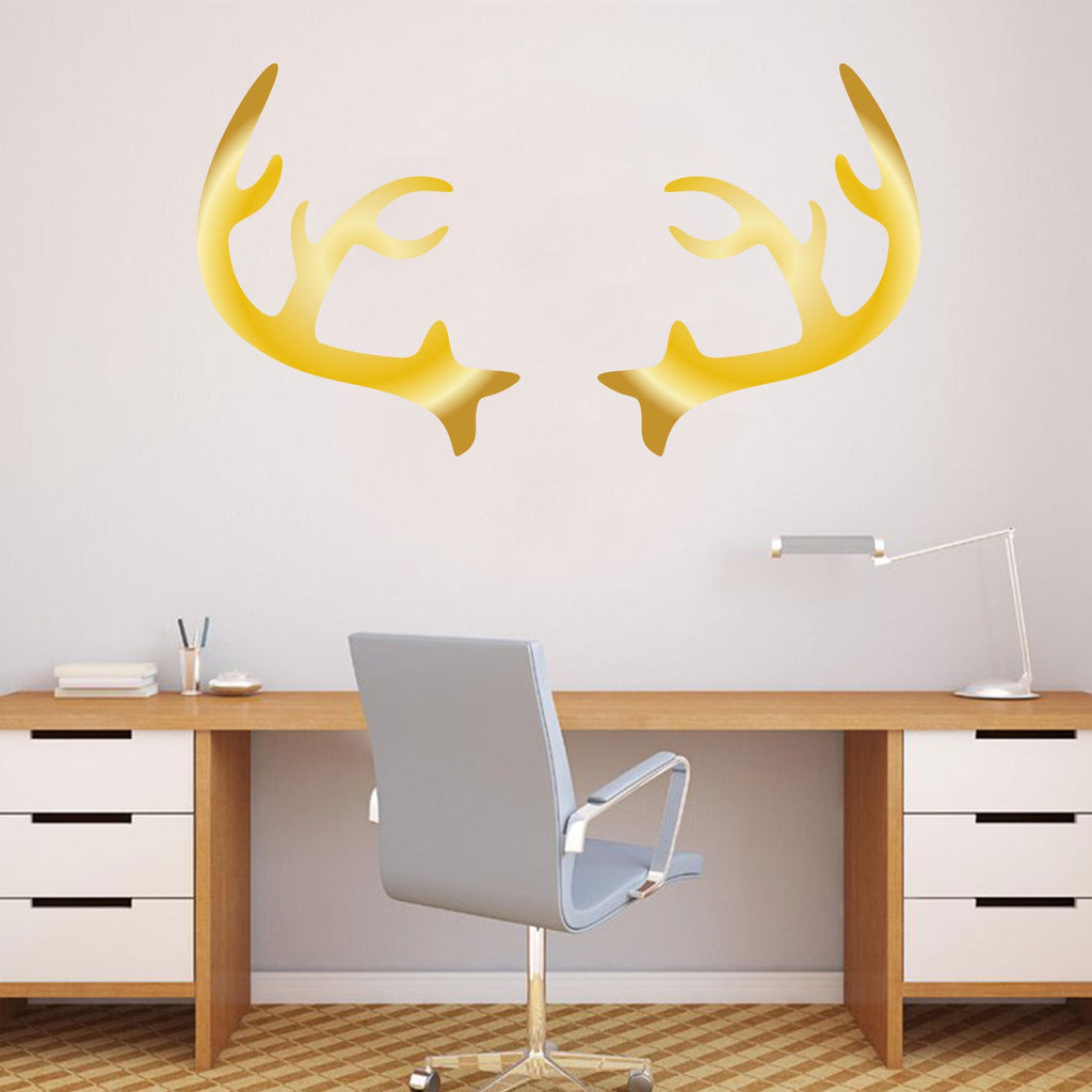 Chic Holiday Christmas Reindeer - Deer Antler Vinyl Wall Art Decal - 28" x 23" Decoration Vinyl Sticker