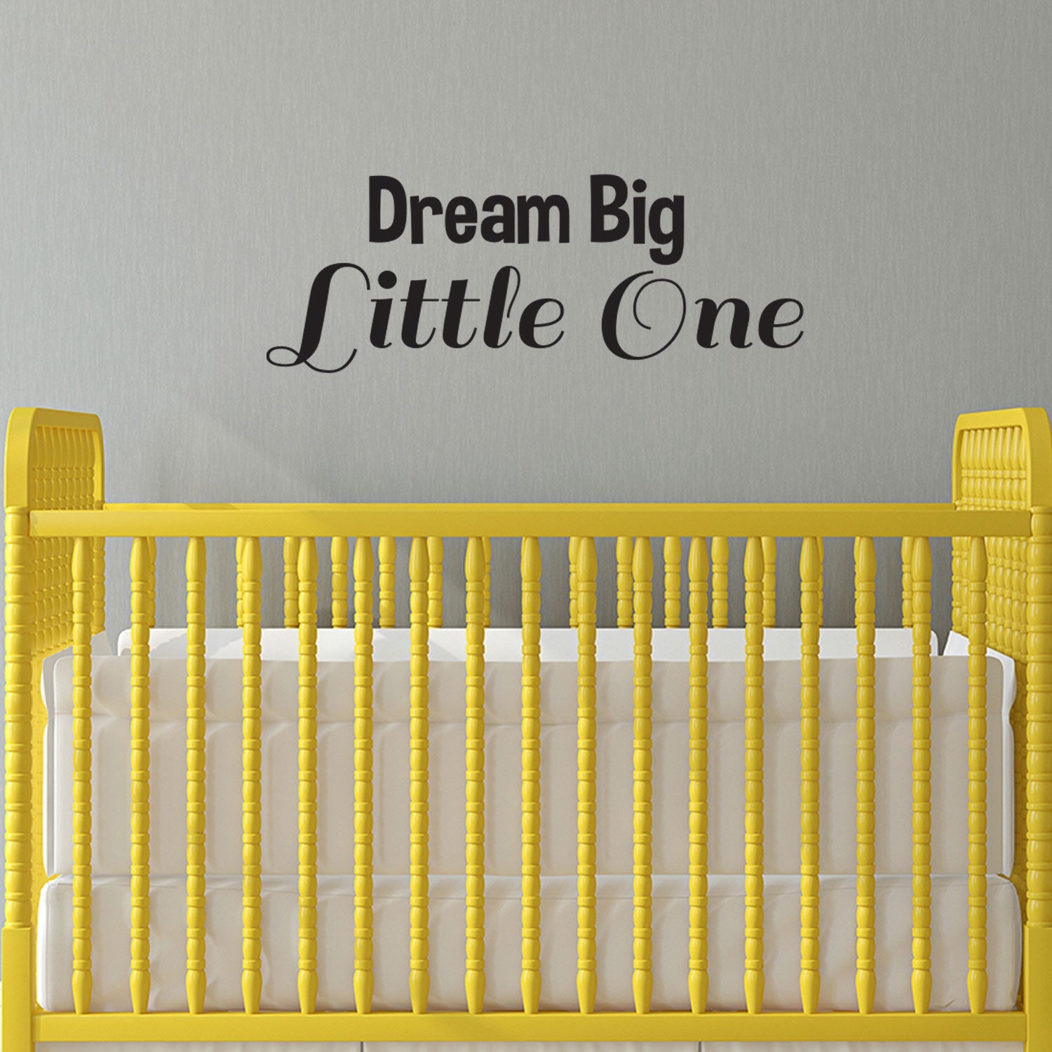 Dream Big Little One - Vinyl Wall Art Stickers - 9 x 23" - Unisex Childrens Bedroom Decals - Cute Nursery Wall Decor Decals for Baby Boys and Girls"