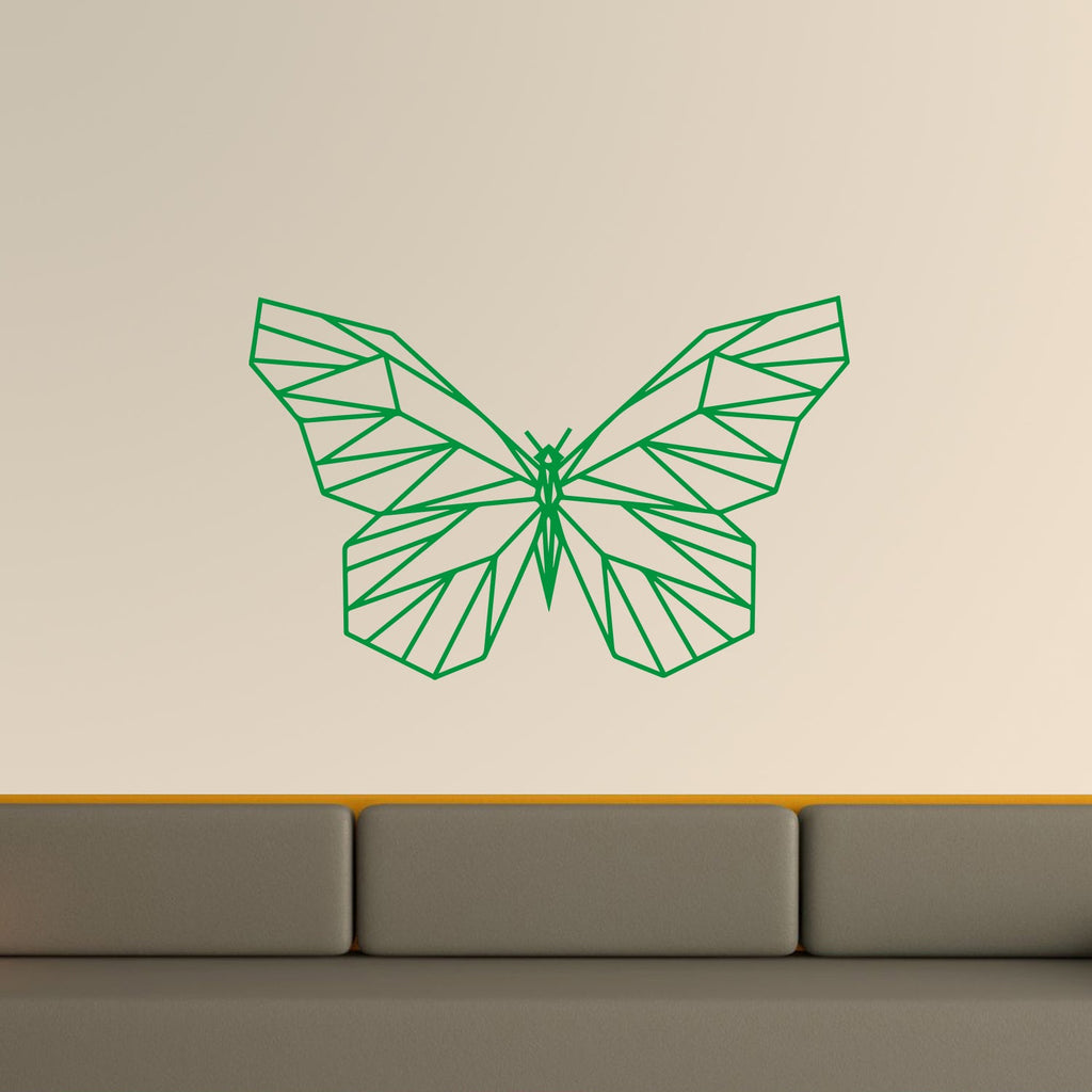 Vinyl Wall Art Decal - Geometric Butterfly Outline - 23" x 36" - Home Decor Sticker Decals - Living Room Bedroom Nursery Playroom (23" x 36"; Black)