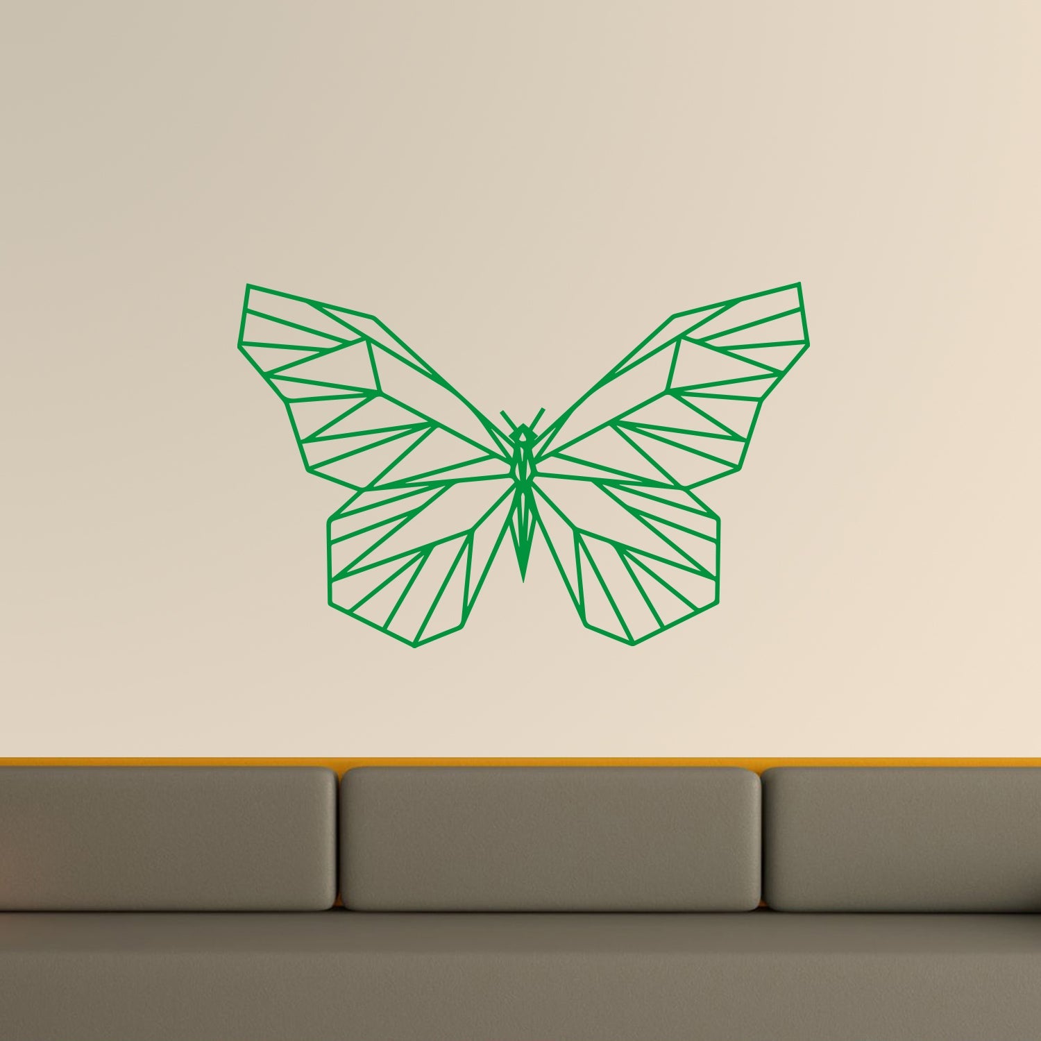 Vinyl Wall Art Decal - Geometric Butterfly Outline - 23" x 36" - Home Decor Sticker Decals - Living Room Bedroom Nursery Playroom (23" x 36"; Black)