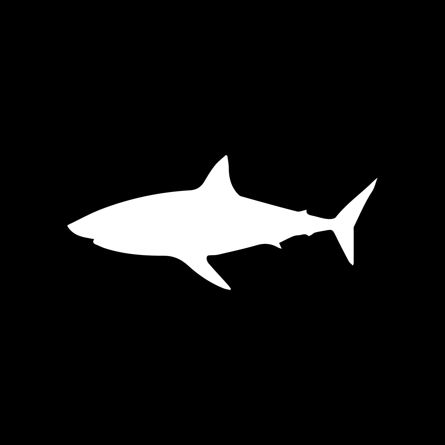 Set of 21 Vinyl Wall Art Decals - Shark Patterns - 3" x 7" Each - Cool Adhesive Sticker Shapes For Boys Toddlers Teens Bedroom Playroom Living Room Home Apartment Decorations (3" x 7"; Black)