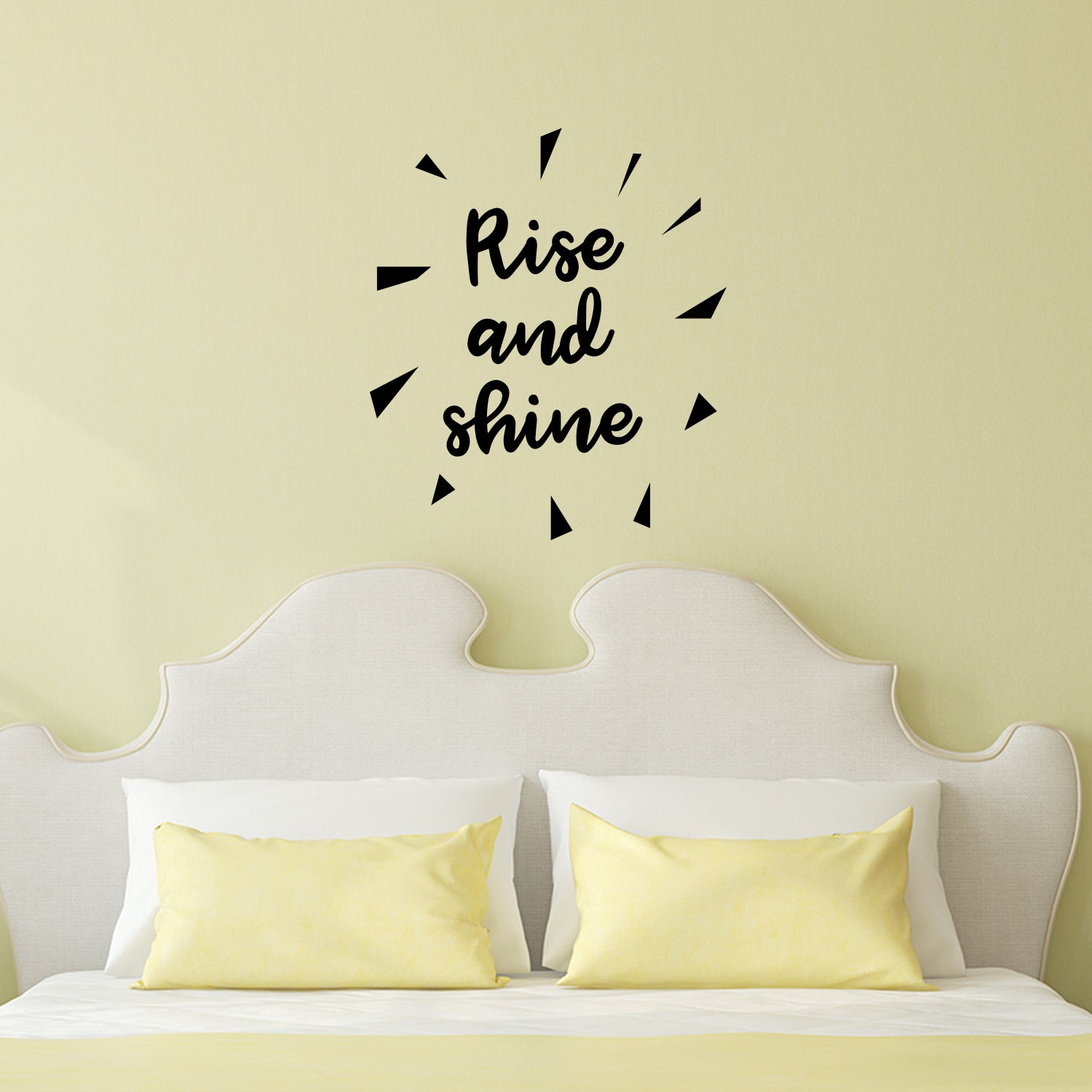 Vinyl Wall Art Decal - Rise and Shine - 27" x 23" - Morning Motivational Decor for Home Wall Bedroom Living Room Nursery - Teens Toddlers Vinyl Peel and Stick Decals (27" x 23"; White)