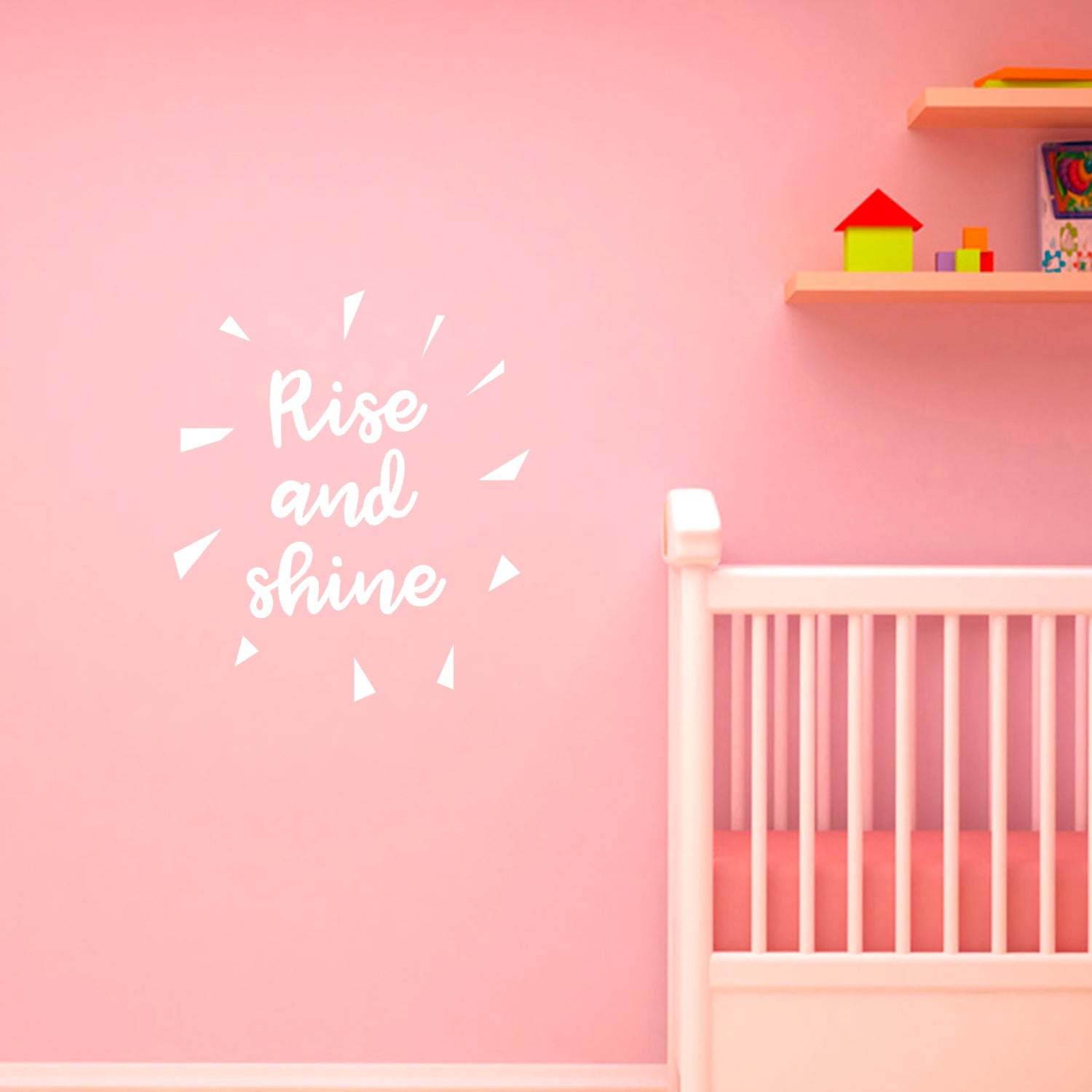 Vinyl Wall Art Decal - Rise and Shine - 27" x 23" - Morning Motivational Decor for Home Wall Bedroom Living Room Nursery - Teens Toddlers Vinyl Peel and Stick Decals (27" x 23"; White)