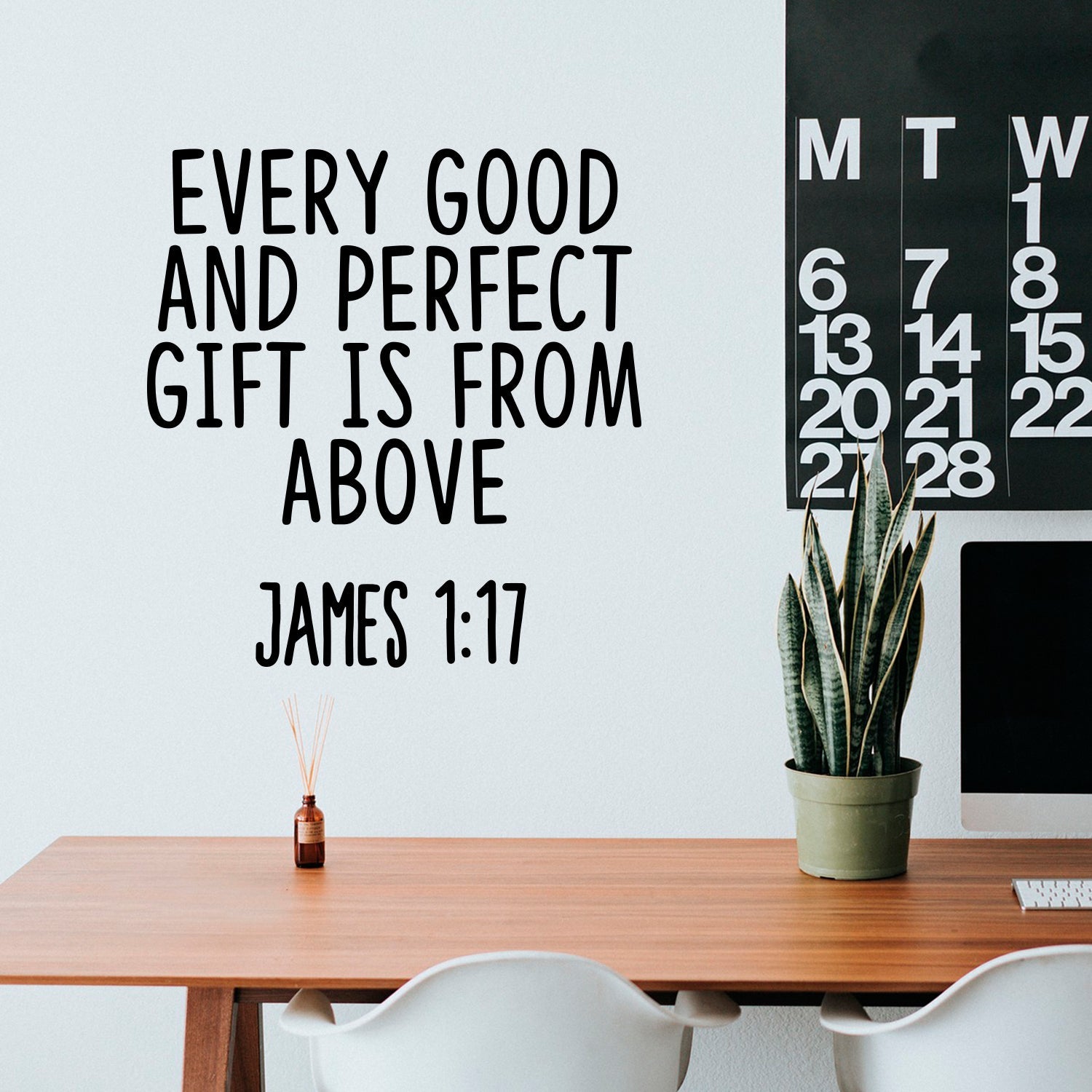 Vinyl Wall Art Decal - Every Good and Perfect G!ft is from Above James 1:17 - 25 x 23" - Spiritual Quotes Home Bedroom Wall Decor - Religious Nursery Playroom Church Decor Sticker"