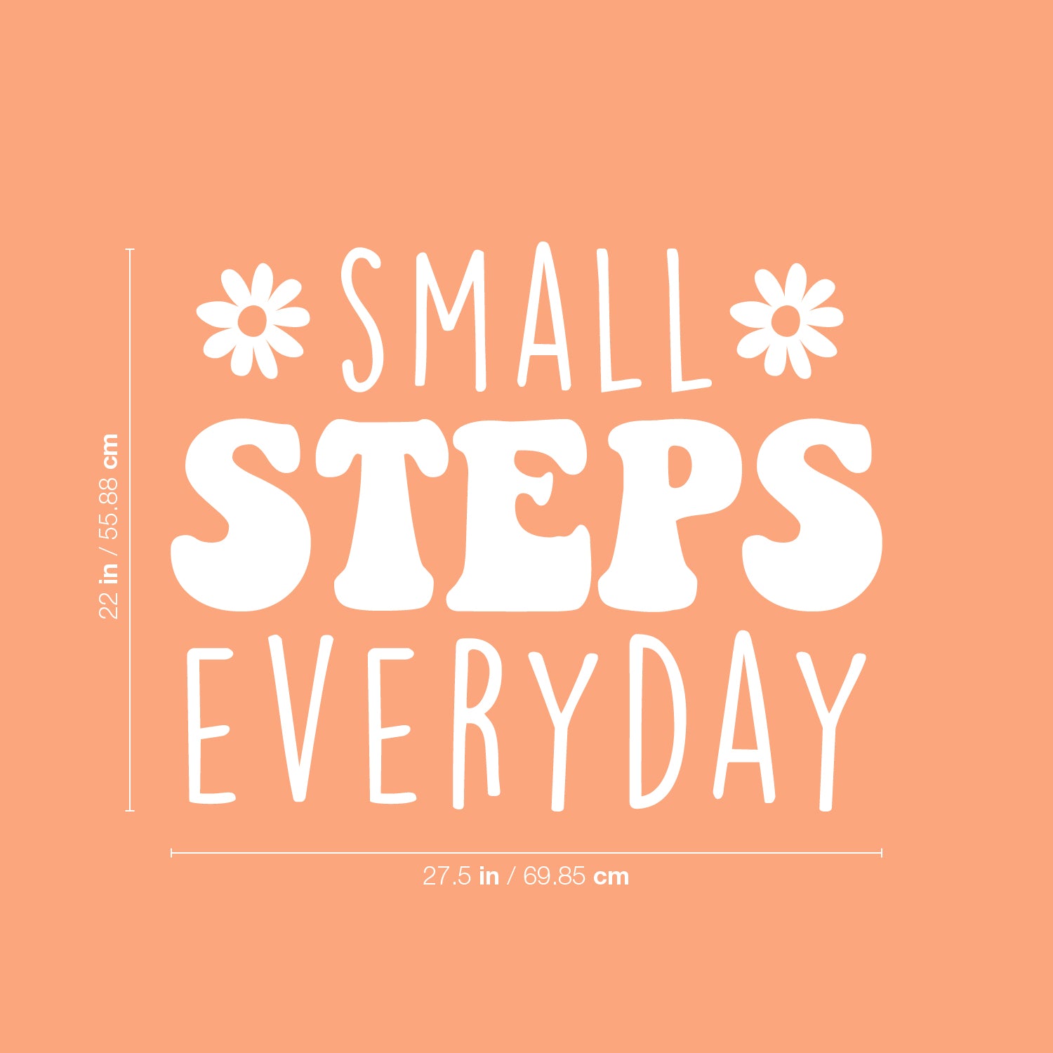 Vinyl Wall Art Decal - Small Steps Everyday - 22 x 27.5" - Trendy Cute inspirational Good Vibes Quote Sticker For Bedroom Closet Living Room Playroom Office School Coffee Shop Classroom Decor (Black)"