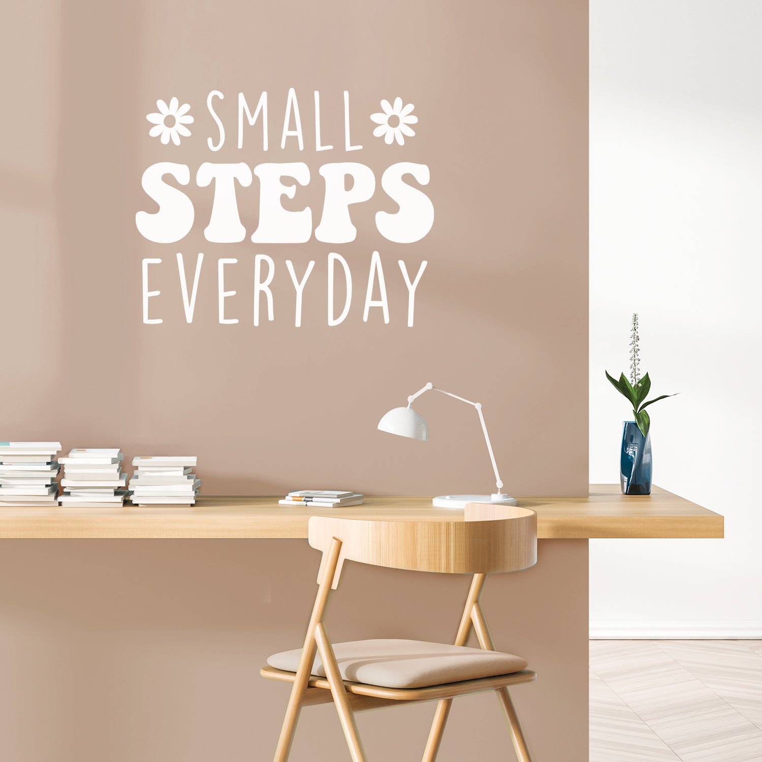 Vinyl Wall Art Decal - Small Steps Everyday - 22 x 27.5" - Trendy Cute inspirational Good Vibes Quote Sticker For Bedroom Closet Living Room Playroom Office School Coffee Shop Classroom Decor (Black)"