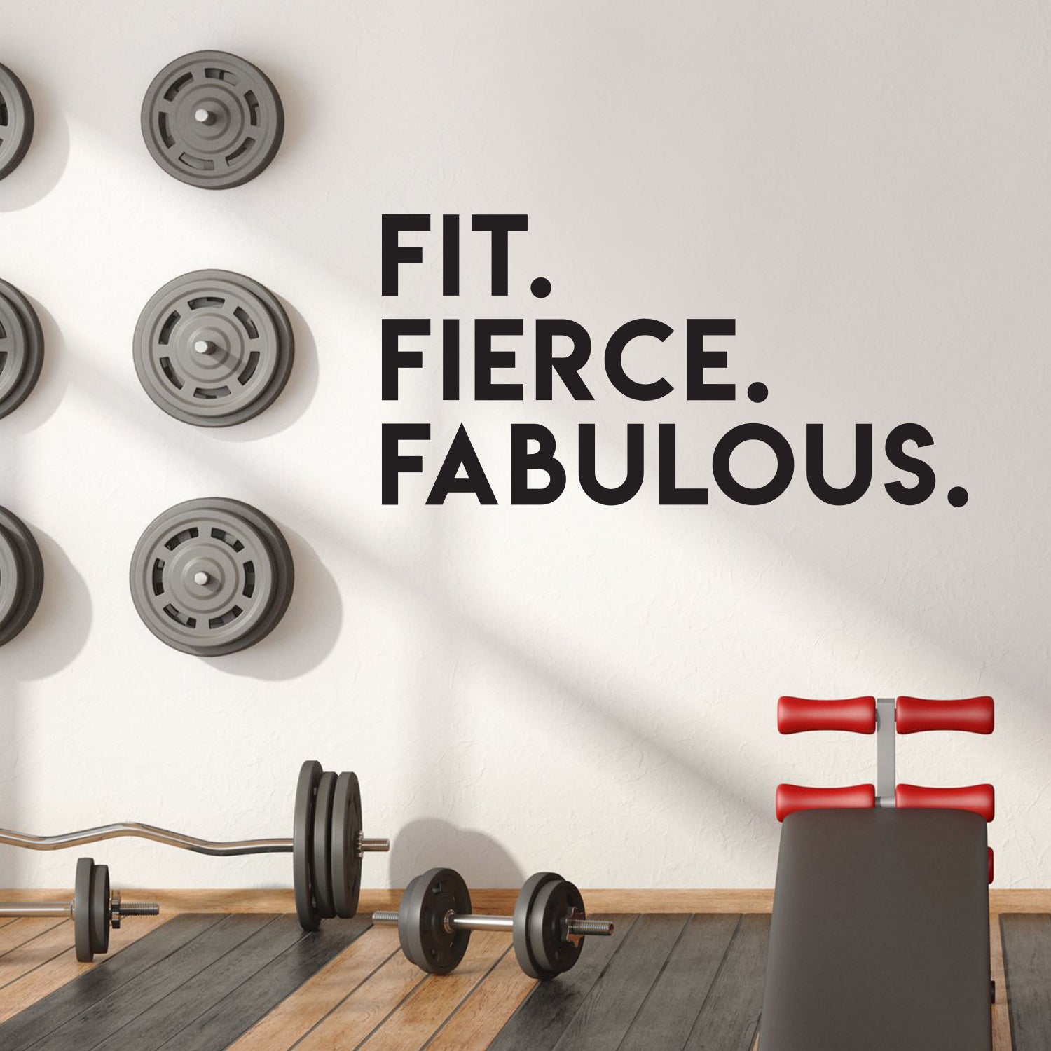 Vinyl Wall Art Decal - Fit Fierce Fabulous - 30 x 60" - Modern Motivational Healthy Lifestyle Quote Sticker for Home Gym Crossfit Fitness Exercise Workout Room Decor (Black)"