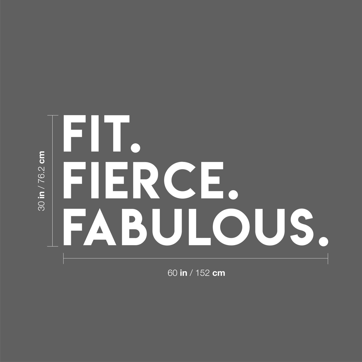 Vinyl Wall Art Decal - Fit Fierce Fabulous - 30 x 60" - Modern Motivational Healthy Lifestyle Quote Sticker for Home Gym Crossfit Fitness Exercise Workout Room Decor (Black)"