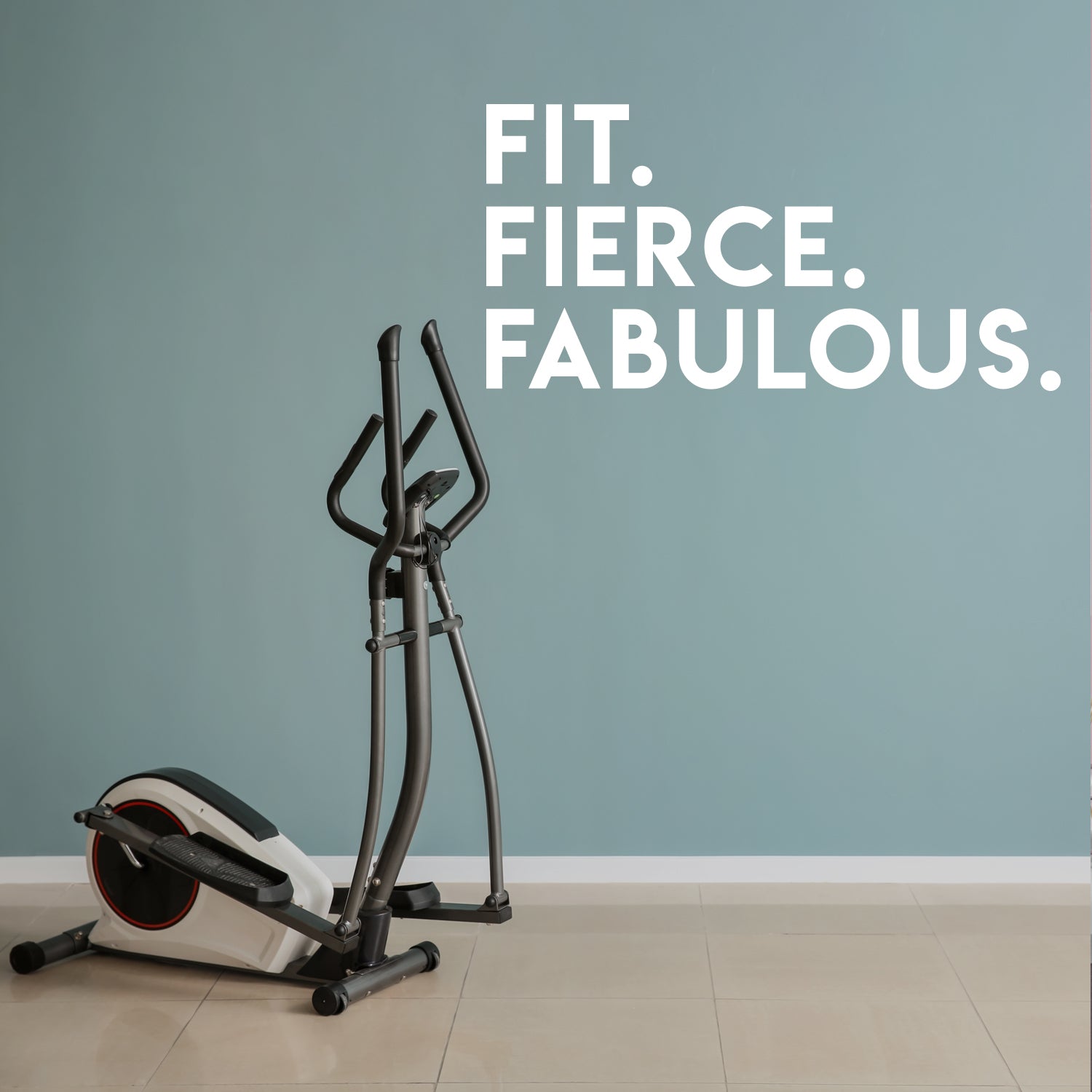 Vinyl Wall Art Decal - Fit Fierce Fabulous - 30 x 60" - Modern Motivational Healthy Lifestyle Quote Sticker for Home Gym Crossfit Fitness Exercise Workout Room Decor (Black)"