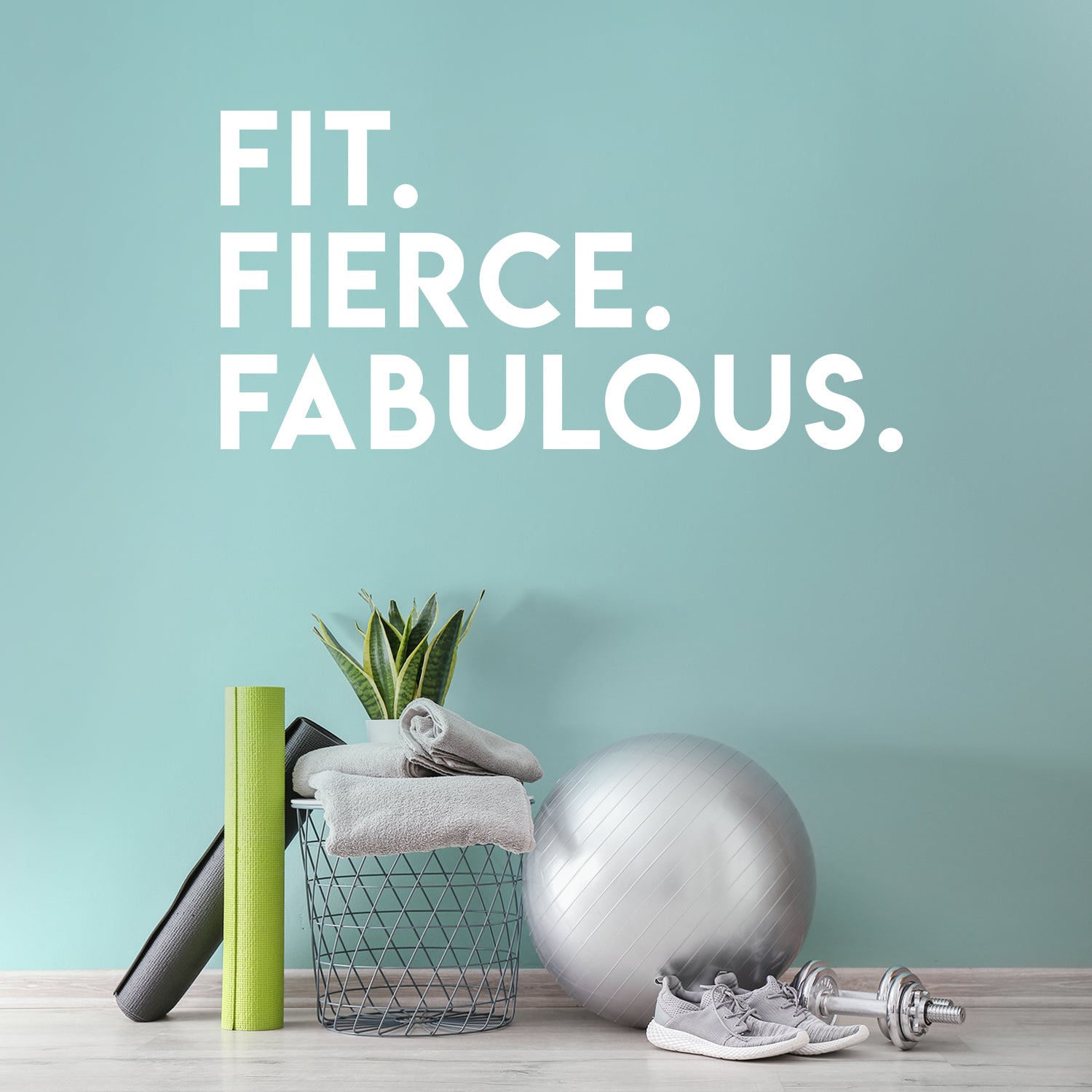 Vinyl Wall Art Decal - Fit Fierce Fabulous - 30 x 60" - Modern Motivational Healthy Lifestyle Quote Sticker for Home Gym Crossfit Fitness Exercise Workout Room Decor (Black)"