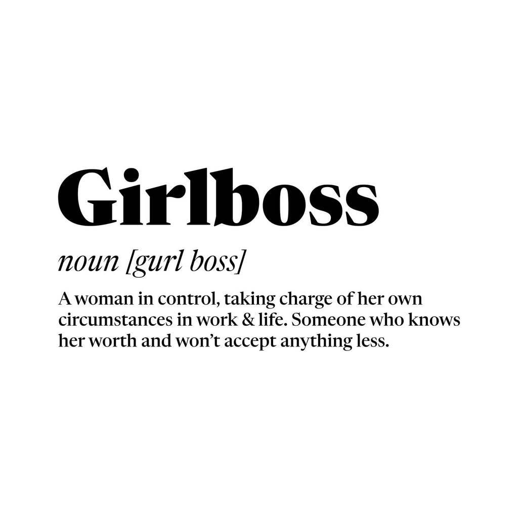 Vinyl Wall Art Decal - Girlboss: A Woman in Control - 15 x 33" - Trendy Motivational Definition Quote Sticker for Feminism Woman Home Bedroom Living Room Work Office Decor (Black)"