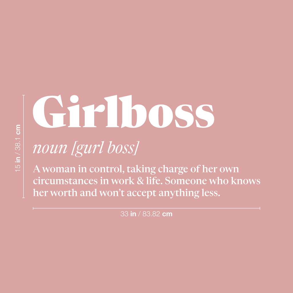 Vinyl Wall Art Decal - Girlboss: A Woman in Control - 15 x 33" - Trendy Motivational Definition Quote Sticker for Feminism Woman Home Bedroom Living Room Work Office Decor (Black)"