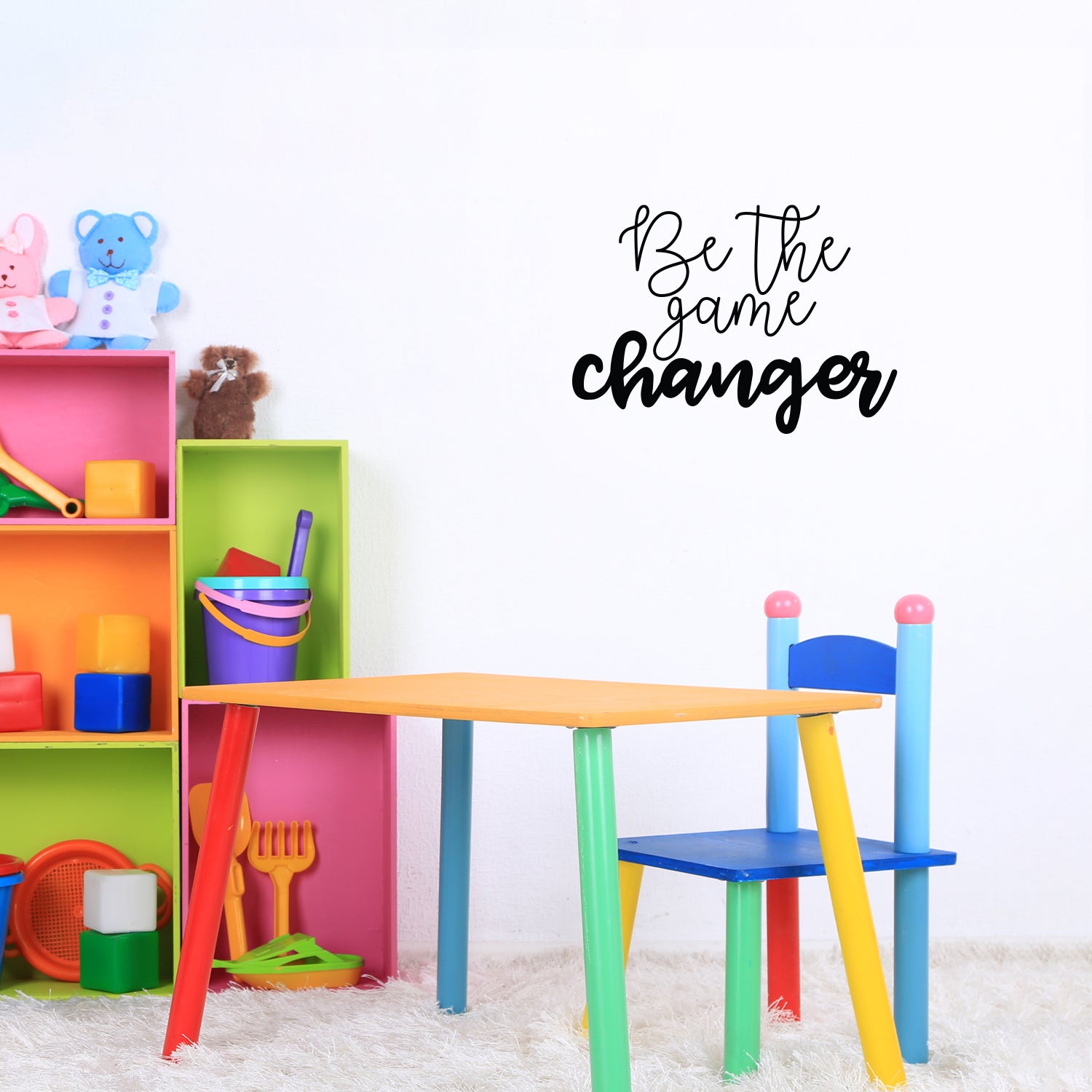 Vinyl Wall Art Decal - Be The Game Changer - 15.5 x 22" - Trendy Inspirational Positive Mind Change Quote Sticker for Bedroom Living Room Playroom Office School Coffee Shop Decor (Black)"
