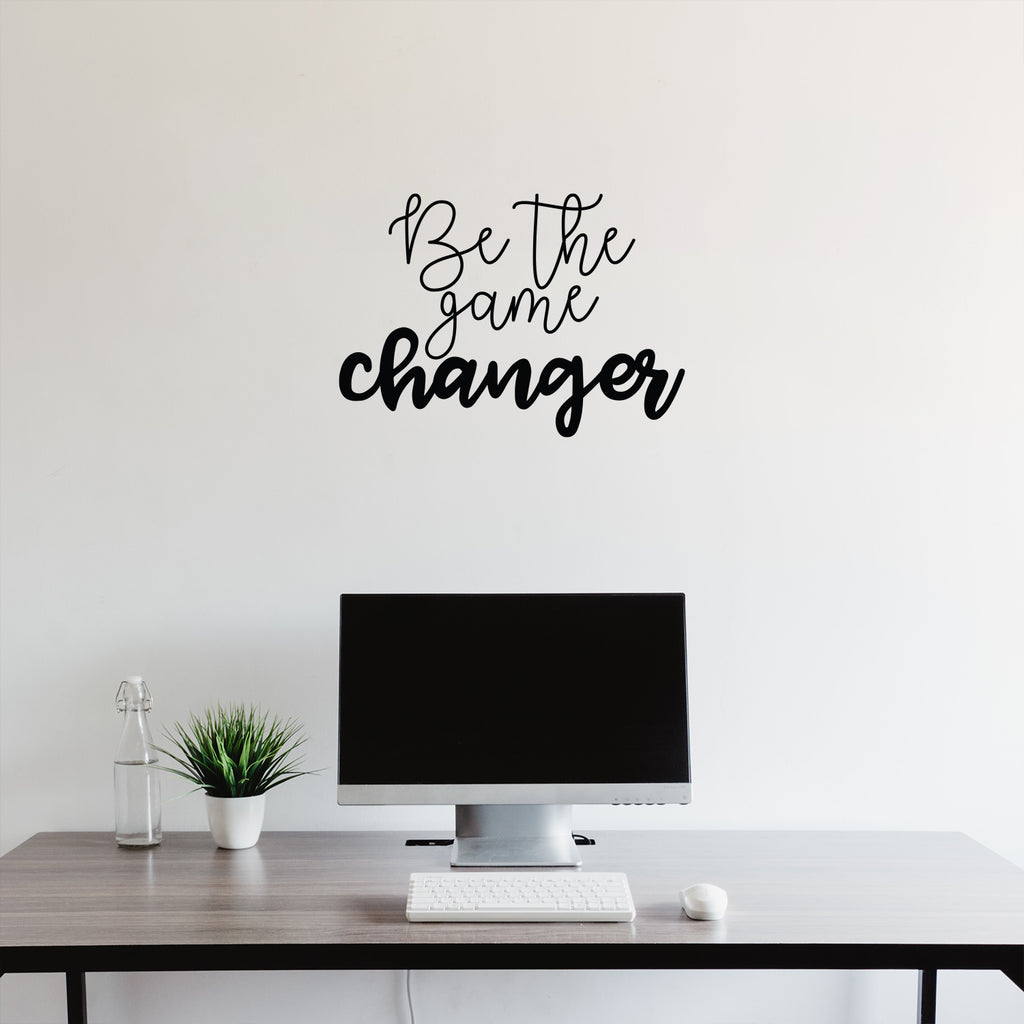 Vinyl Wall Art Decal - Be The Game Changer - 15.5 x 22" - Trendy Inspirational Positive Mind Change Quote Sticker for Bedroom Living Room Playroom Office School Coffee Shop Decor (Black)"