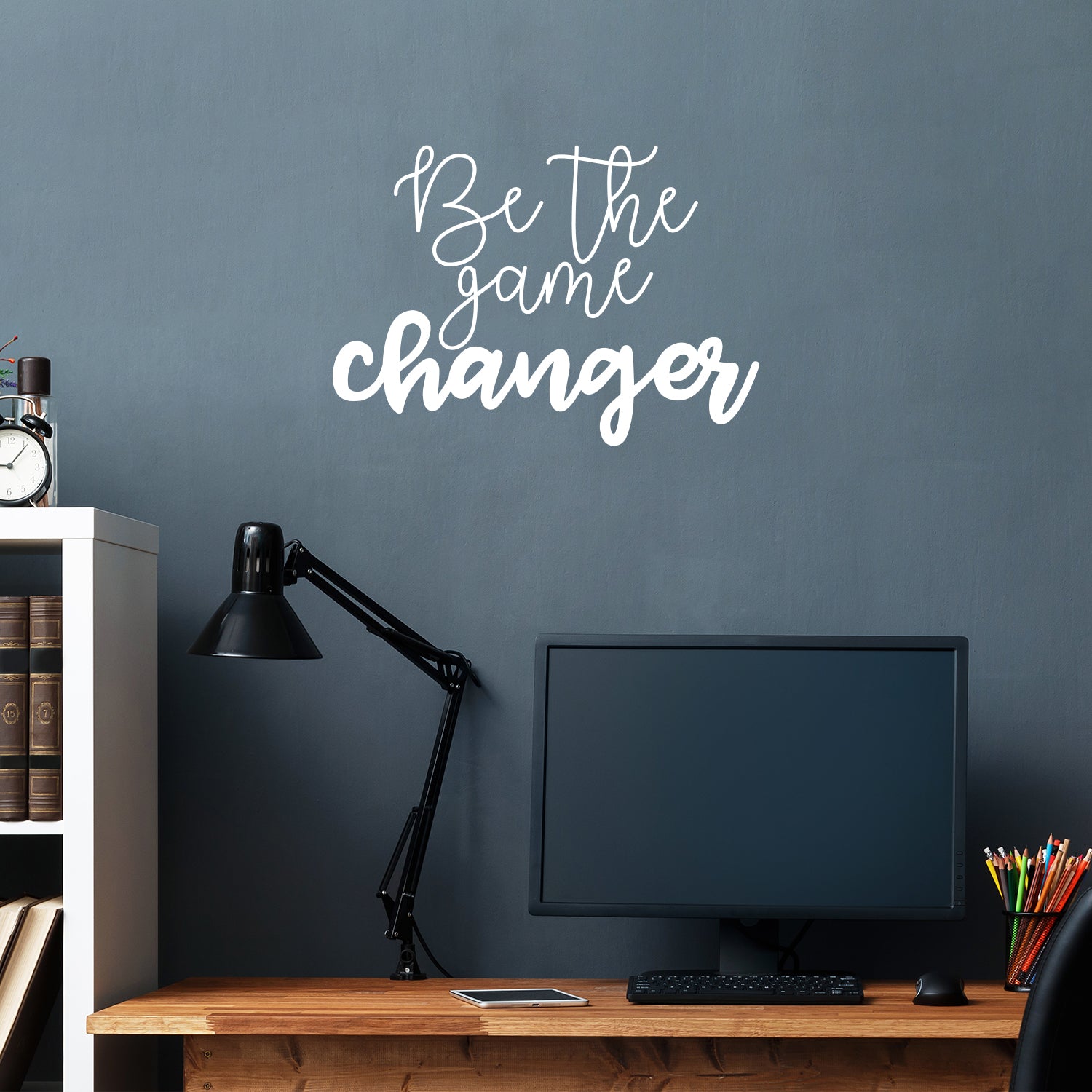 Vinyl Wall Art Decal - Be The Game Changer - 15.5 x 22" - Trendy Inspirational Positive Mind Change Quote Sticker for Bedroom Living Room Playroom Office School Coffee Shop Decor (Black)"