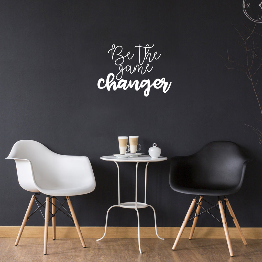 Vinyl Wall Art Decal - Be The Game Changer - 15.5 x 22" - Trendy Inspirational Positive Mind Change Quote Sticker for Bedroom Living Room Playroom Office School Coffee Shop Decor (Black)"