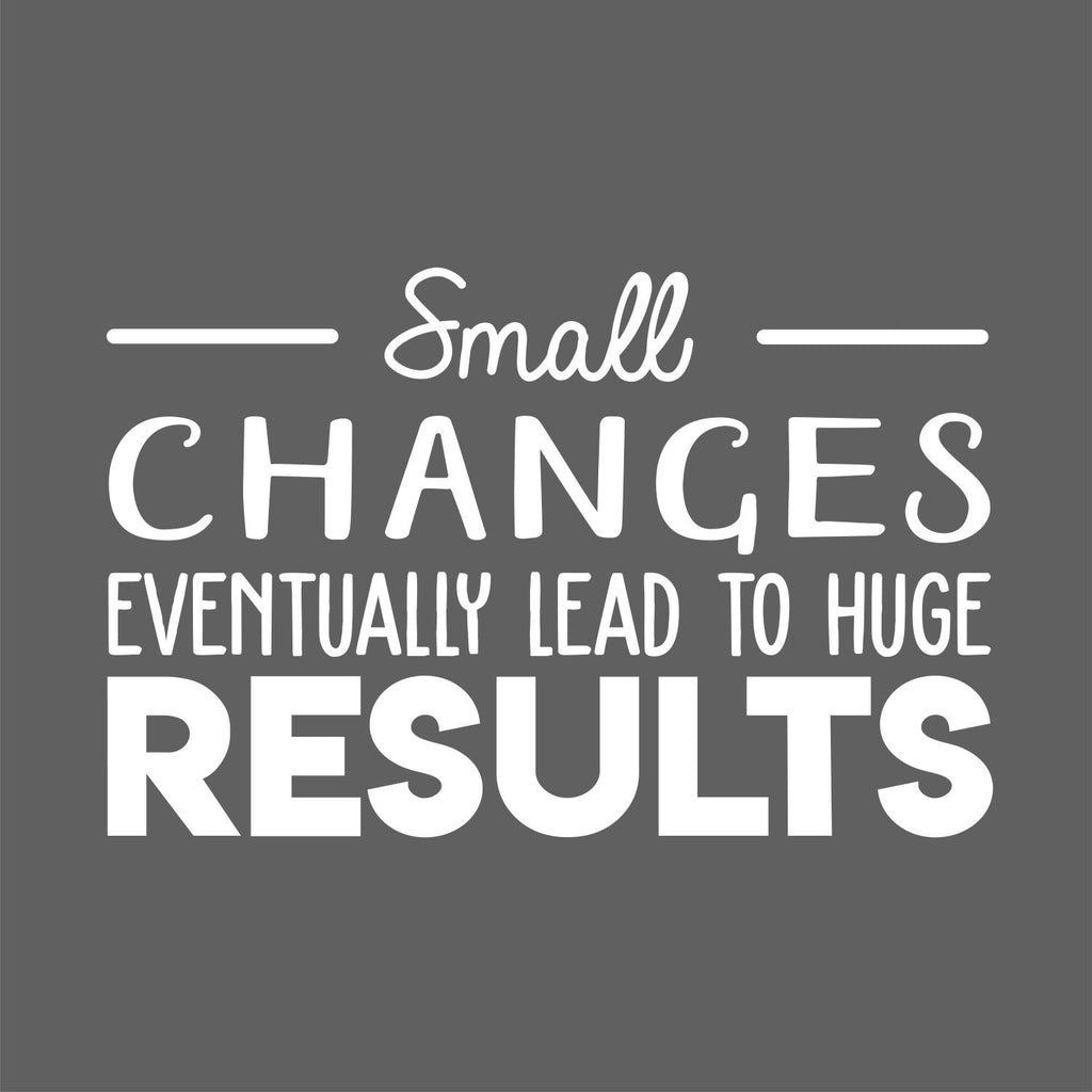 Vinyl Wall Art Decal - Small Changes Eventually Lead to Huge Results - 17 x 26" - Motivational Trendy Positive Vibes Sticker for Living Room Playroom Office School Gym Coffee Shop Decor (Black)"