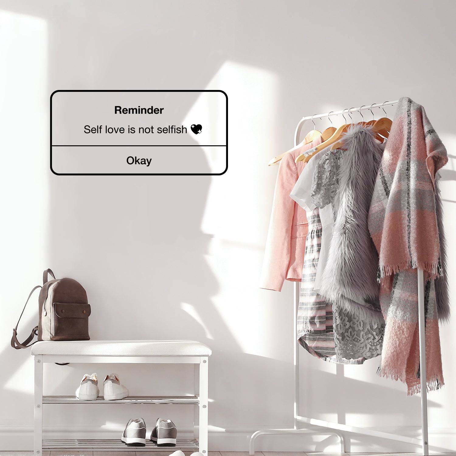 Vinyl Wall Art Decal - Self Love is Not Selfish - 12 x 30" - Cute iPhone Reminder Shape Modern Inspirational Quote Sticker for Home Office Bedroom Closet Bathroom Decor (Black)"