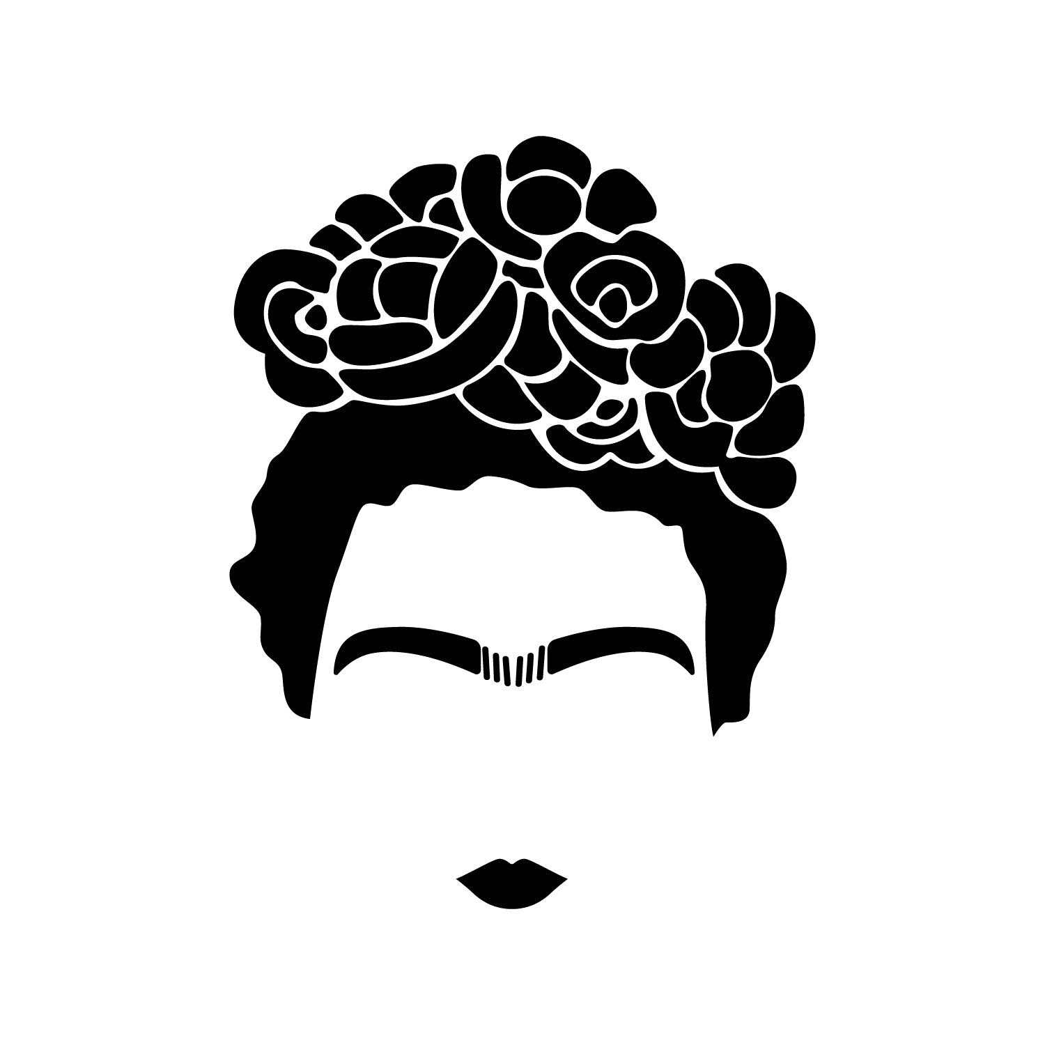 Vinyl Wall Art Decal - Frida Kahlo - 29 x 22" - Trendy Cute Minimalist Style Face Silhouette Design Shape Sticker for Living Room Bedroom Office School Coffee Shop Boutique Store Decor (Black)"