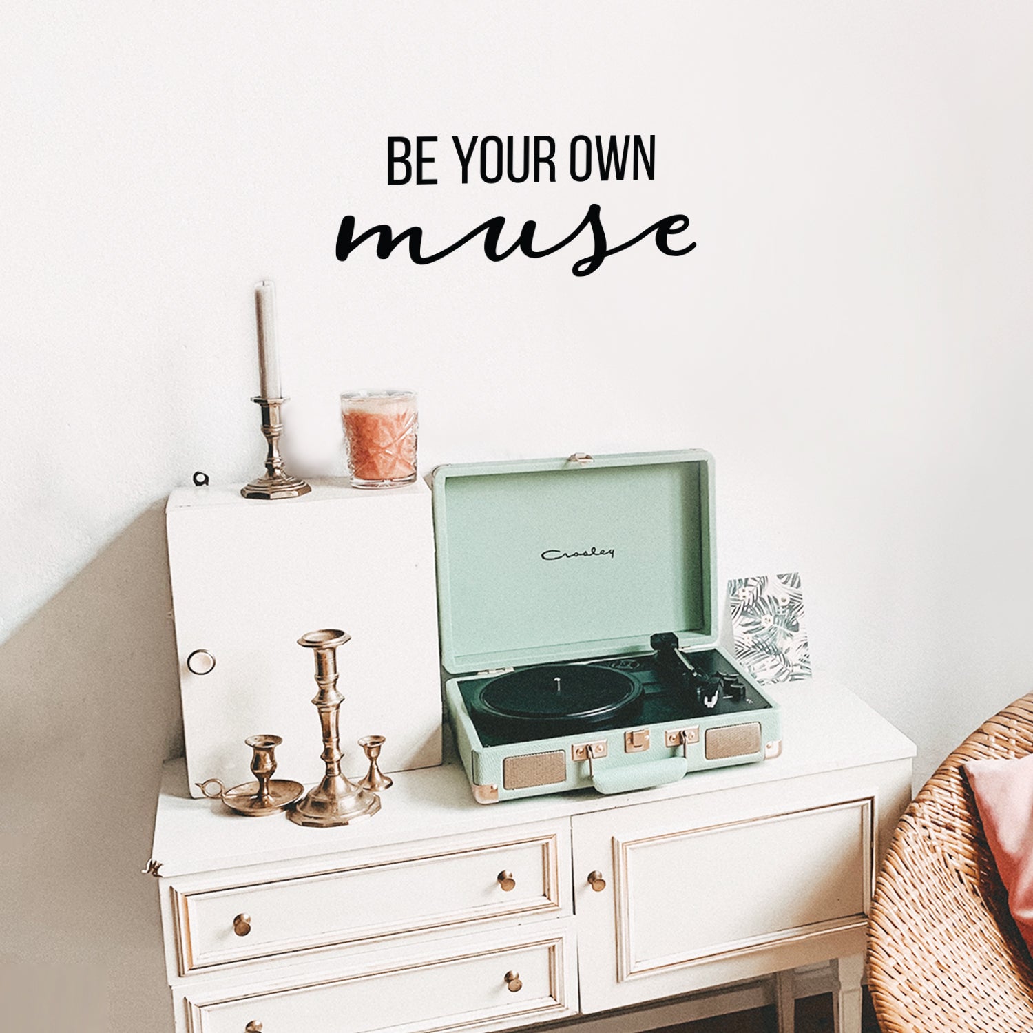 Vinyl Wall Art Decal - Be Your Own Muse - 10.5 x 25" - Modern Inspirational Optimistic Cute Girly Quote Sticker for Girls Room Bedroom Closet Playroom Living Room Office Yoga Ballet Decor (Black)"
