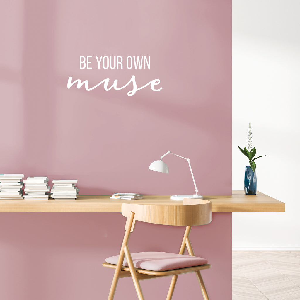 Vinyl Wall Art Decal - Be Your Own Muse - 10.5 x 25" - Modern Inspirational Optimistic Cute Girly Quote Sticker for Girls Room Bedroom Closet Playroom Living Room Office Yoga Ballet Decor (Black)"
