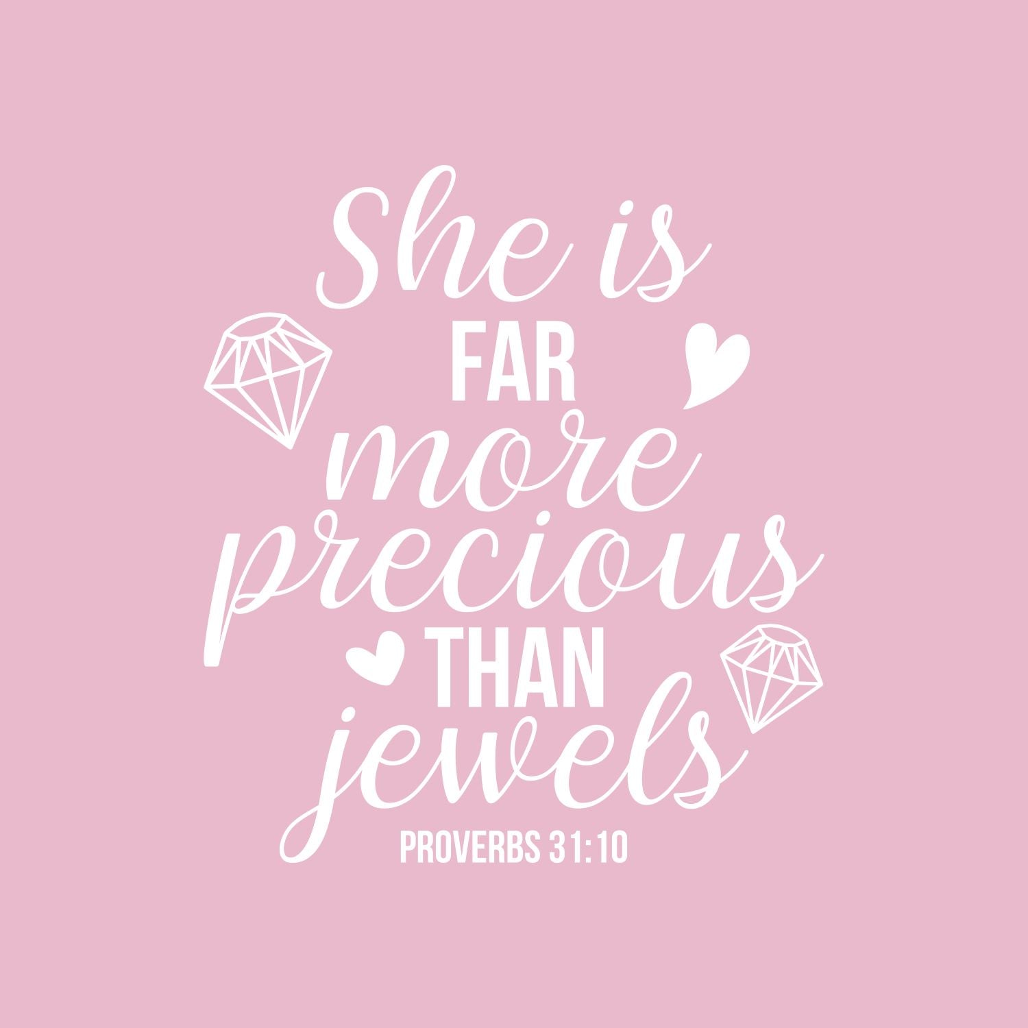Vinyl Wall Art Decal - She is Far More Precious Than Jewels - 25 x 22" - Icons Design Trendy Inspirational Quote Sticker for Girls Bedroom Living Room Kids Room Home Office Decor (Black)"