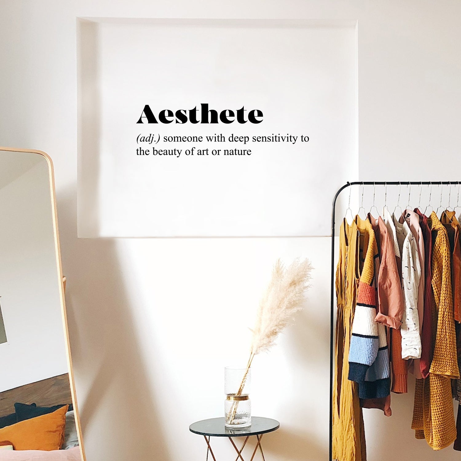 Vinyl Wall Art Decal - Aesthete. Someone With Deep Sensitivity To The Beauty - 10 x 32" - Inspirational Minimalist Style Sticker For Bedroom Closet Living Room Office School Coffee Shop Decor (Black)"