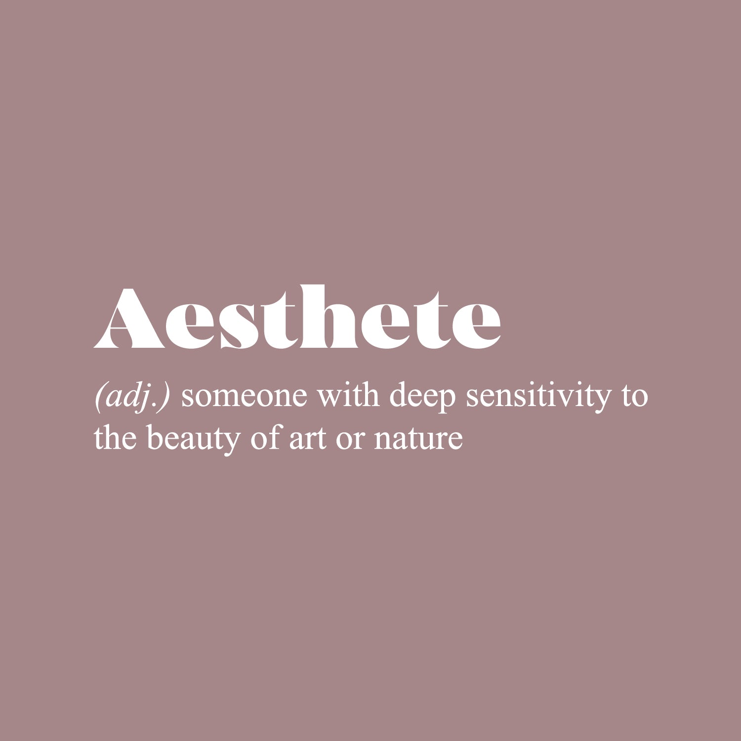 Vinyl Wall Art Decal - Aesthete. Someone With Deep Sensitivity To The Beauty - 10 x 32" - Inspirational Minimalist Style Sticker For Bedroom Closet Living Room Office School Coffee Shop Decor (Black)"