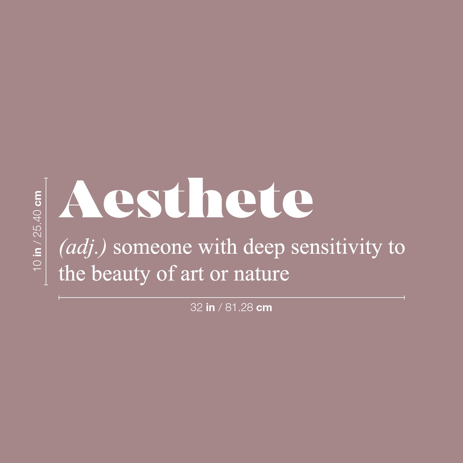 Vinyl Wall Art Decal - Aesthete. Someone With Deep Sensitivity To The Beauty - 10 x 32" - Inspirational Minimalist Style Sticker For Bedroom Closet Living Room Office School Coffee Shop Decor (Black)"