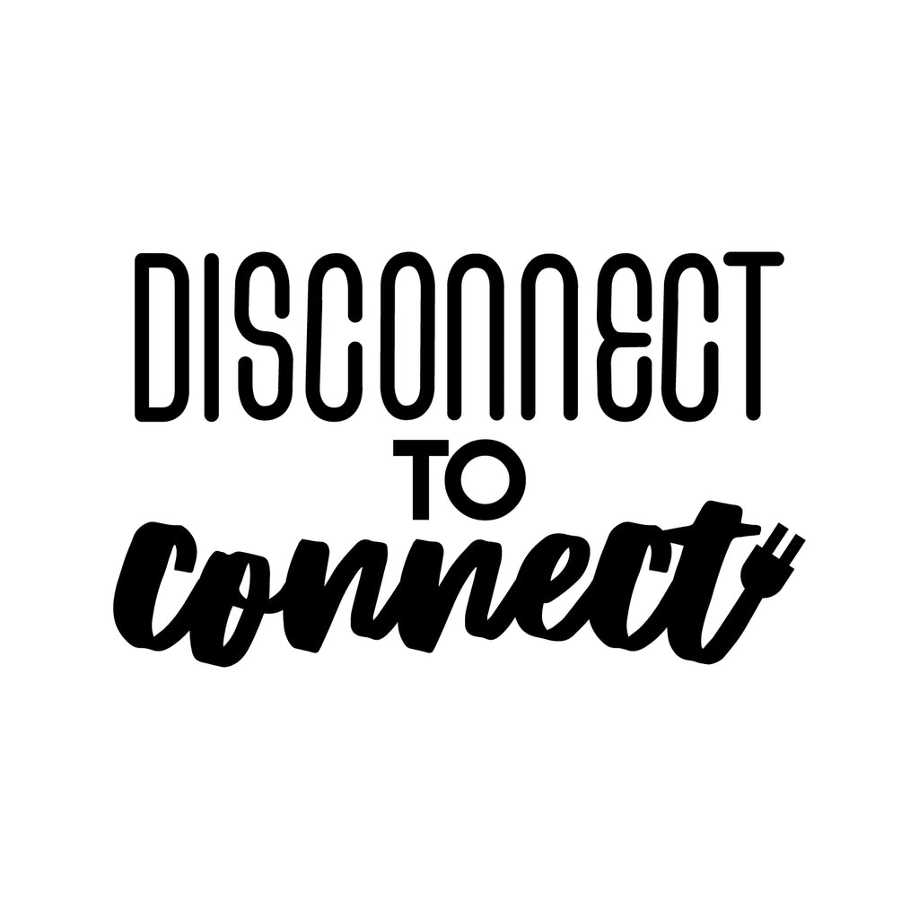 Vinyl Wall Art Decal - Disconnect to Connect - 17 x 28" - Unplug Technology Modern Motivational Quote Sticker for Family Home Living Room School Work Office Coffee Shop Patio Decor (Black)"