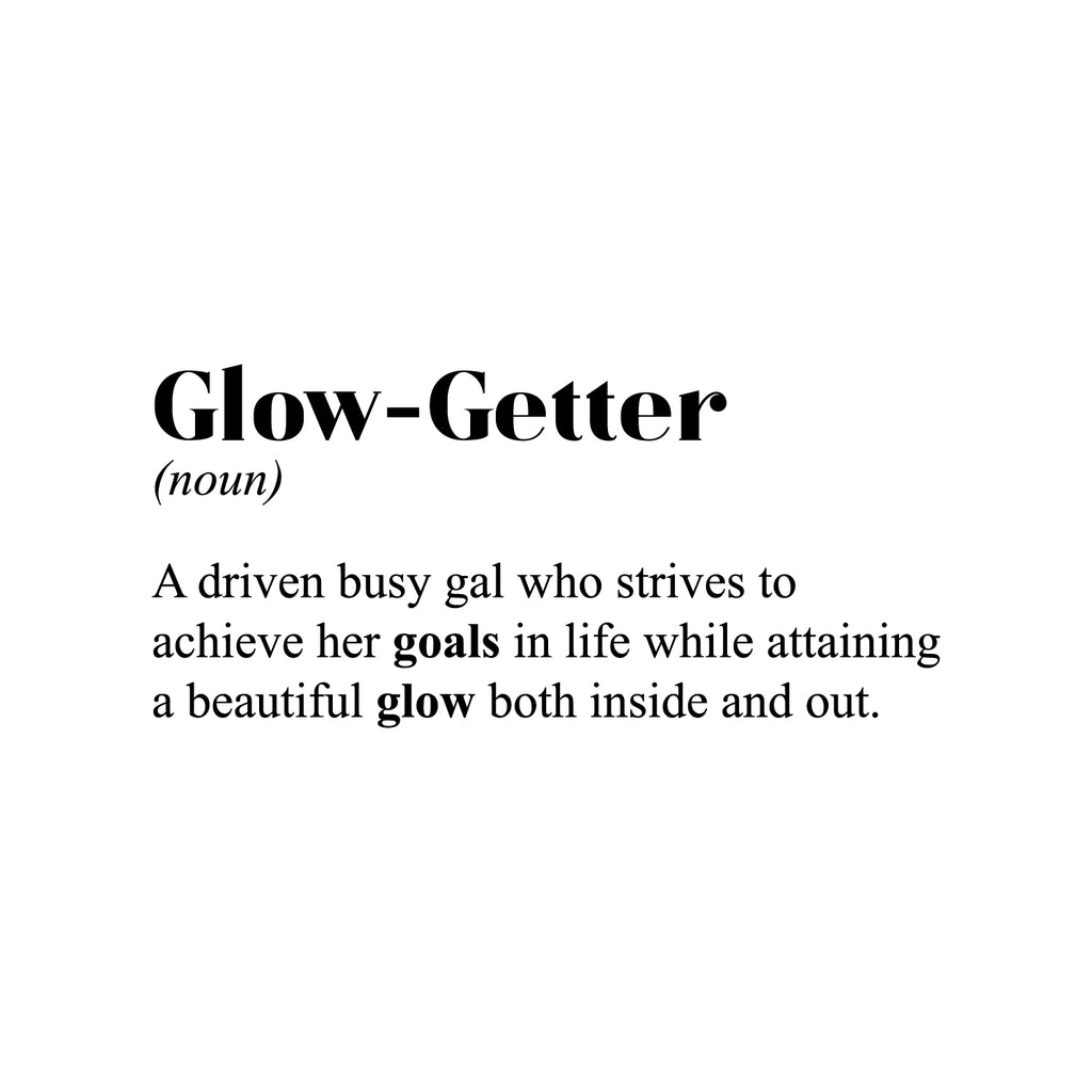Vinyl Wall Art Decal - Glow-Getter. A gal who strives to Achieve her Goals - 14 x 30" - Cute Inspirational Self Esteem Quote Sticker for Bedroom Closet School Office Boutique Store Decor (Black)"