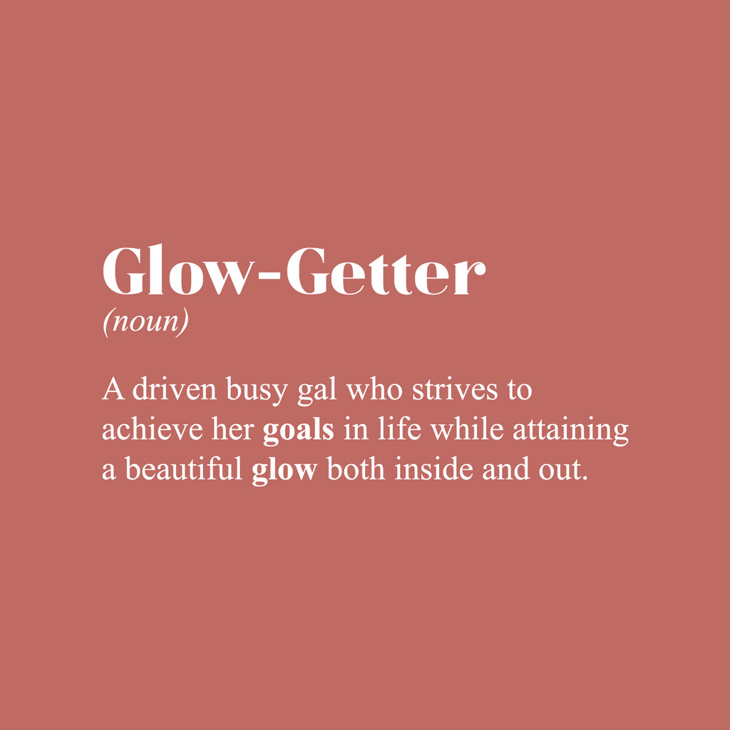 Vinyl Wall Art Decal - Glow-Getter. A gal who strives to Achieve her Goals - 14 x 30" - Cute Inspirational Self Esteem Quote Sticker for Bedroom Closet School Office Boutique Store Decor (Black)"