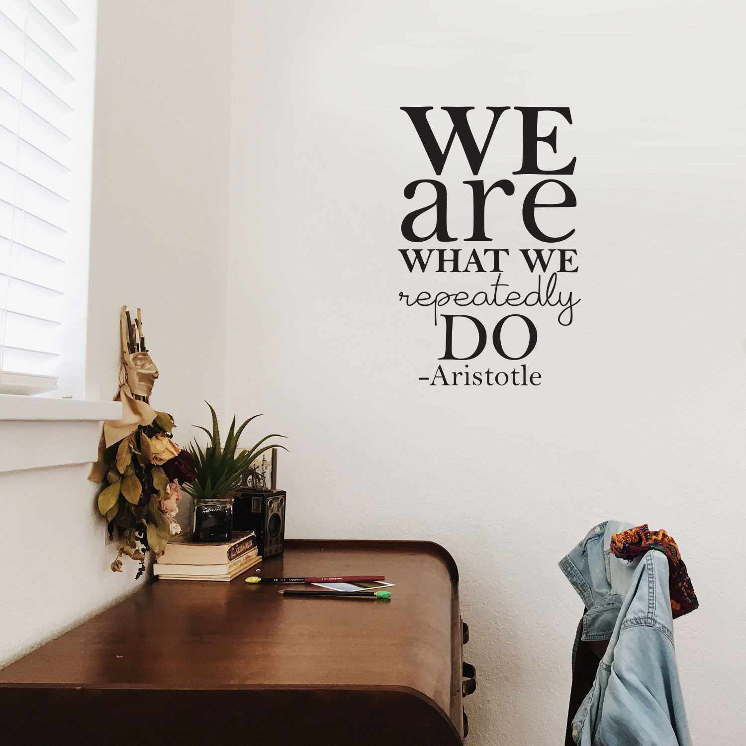 Vinyl Wall Art Decal - We are What We Repeatedly Do - Aristotle - 36 x 22" - Modern Inspirational Cute Self Love Quote Sticker for Bedroom Kids Room Playroom Living Room Daycare Classroom Decor"