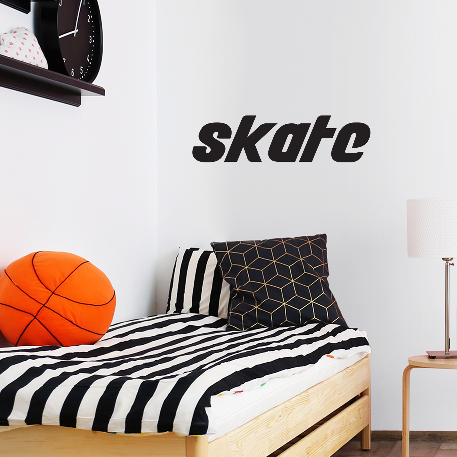 Skate Vinyl Wall Art Sticker Decor - 3 x 14" Boys Room SK8TR Wall Decor- Cute Skater Girl Vinyl Sticker - Play Room Decorations - Cool Wall Art Decals for Teens Bedroom"
