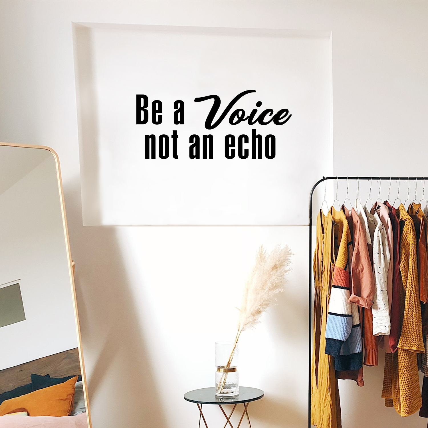 Vinyl Wall Art Decal - Be A Voice Not an Echo - 16 x 36" - Home Office Living Room Motivational Life Quote - Positive Trendy Teens Mens Womens Bedroom Dorm Room Wall Decor (16" x 36"; Black)"