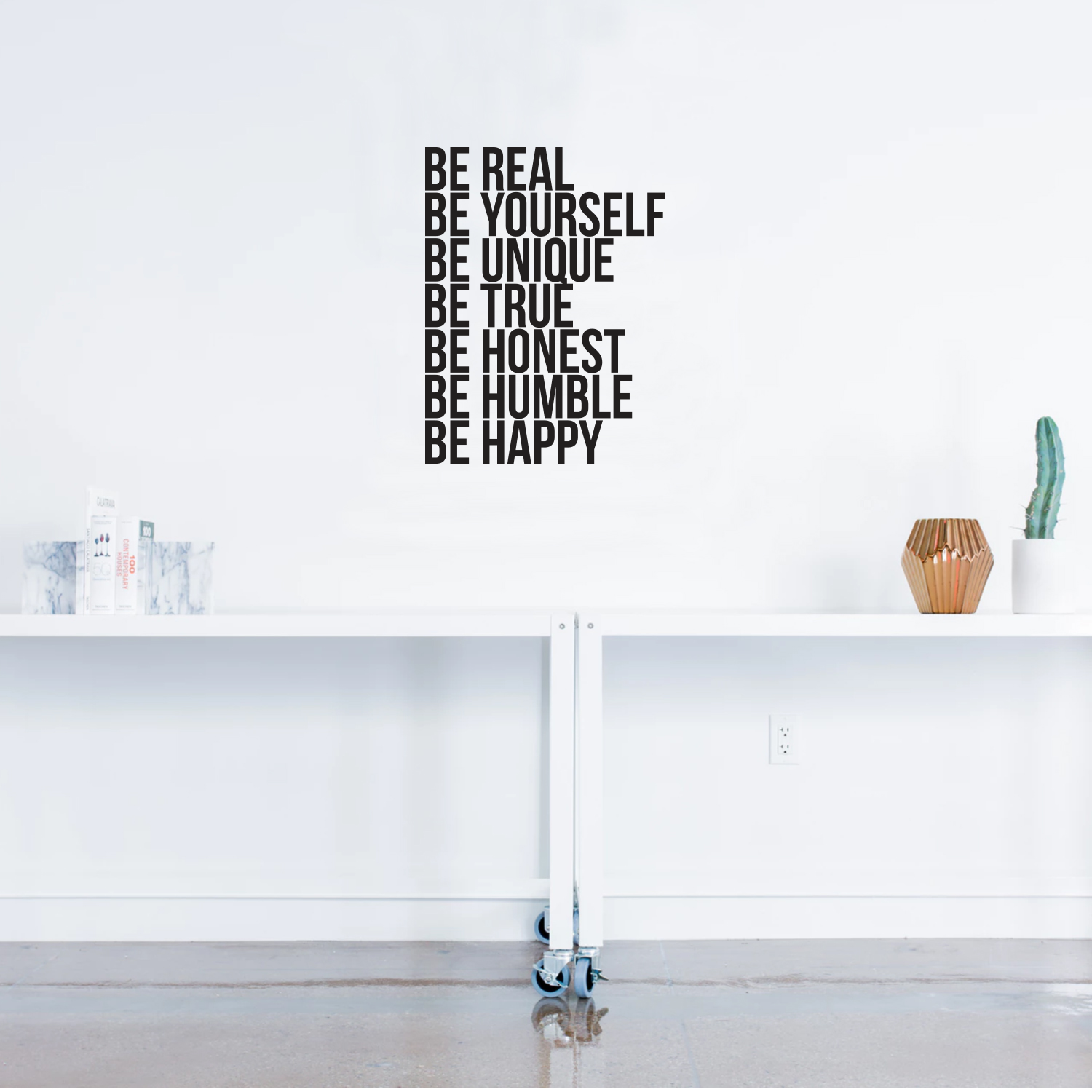 Vinyl Wall Art Decal - Be Real Be Yourself Be Unique Be Happy. - 31 x 23" - Modern Inspirational Cute Self Love Quote Sticker for Bedroom Kids Room Playroom Living Room Daycare Classroom Decor"
