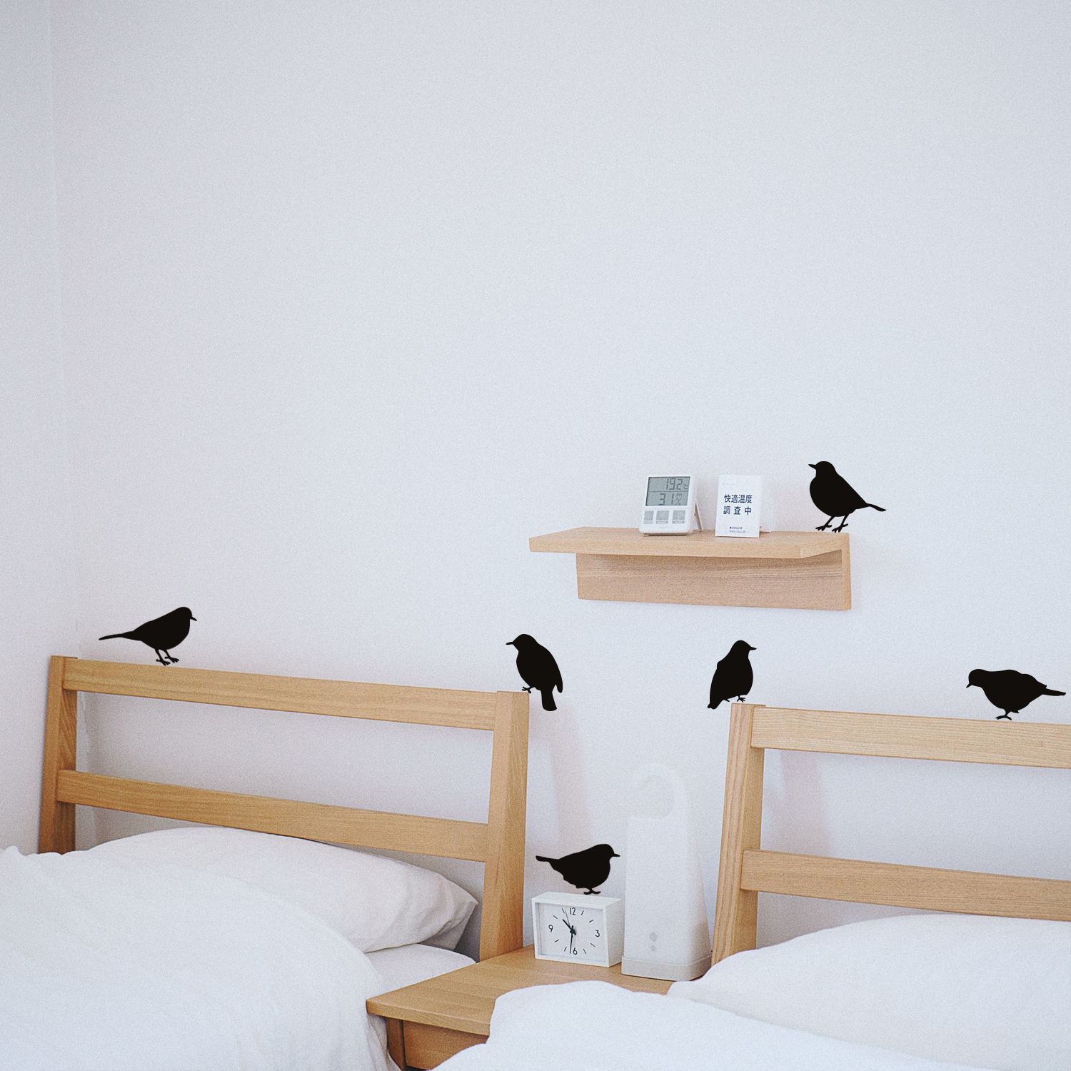 Set of 6 Vinyl Wall Art Decals - Birds - from 2.3 to 4.5" Each - Trendy Minimalist Cute Animal Design Sticker for Window Mirror Luggage Car Bumper Laptop Computer Decor"