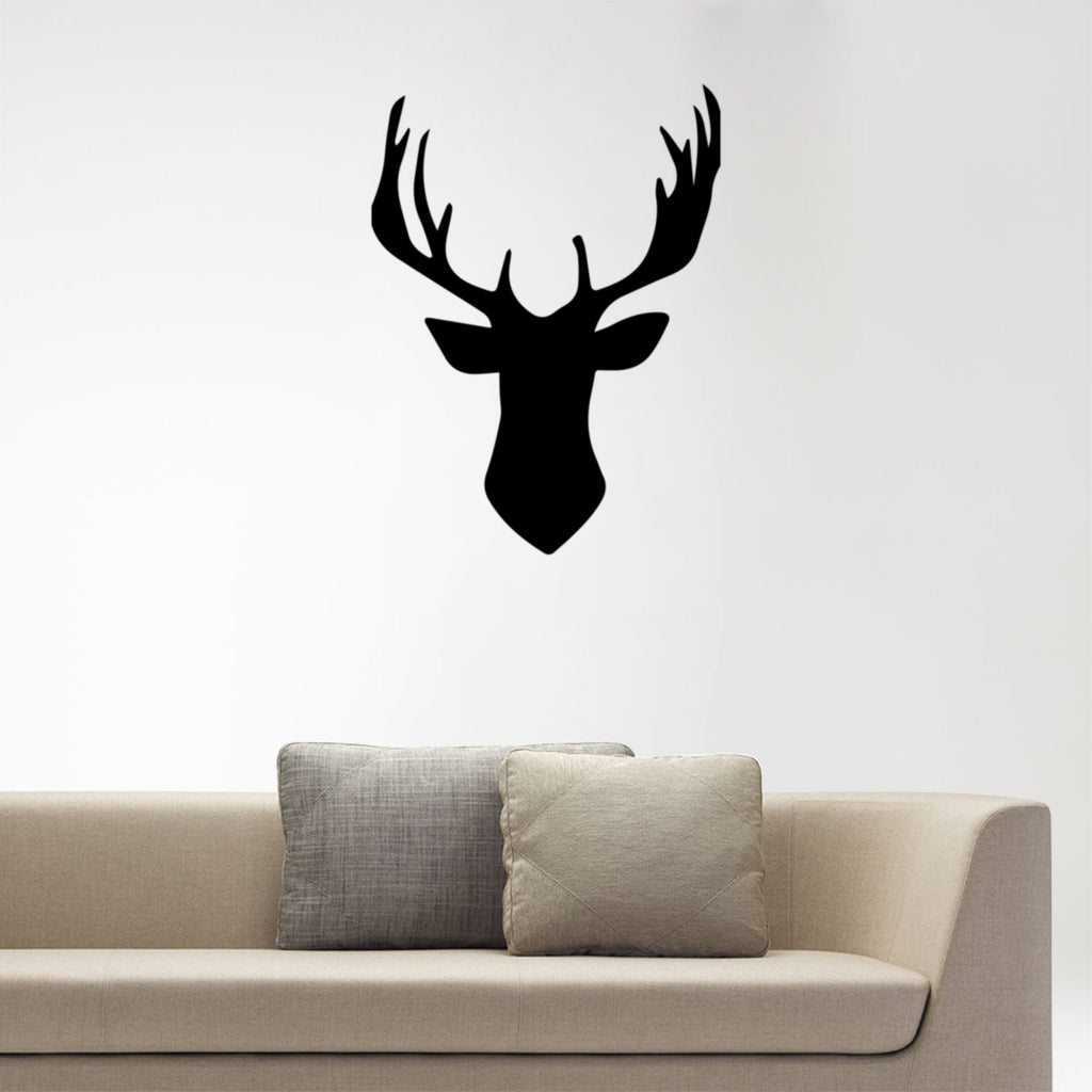 Chic Holiday Deer Outline Vinyl Wall Art Decal - 30" x 22.5" Decoration Vinyl Sticker - Black 660078080368