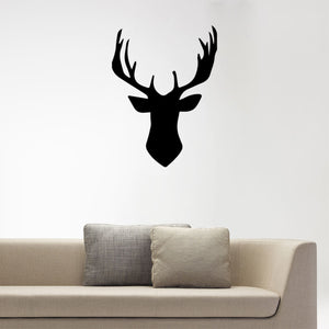 Chic Holiday Deer Outline Vinyl Wall Art Decal - 30" x 22.5" Decoration Vinyl Sticker - Black 660078080368