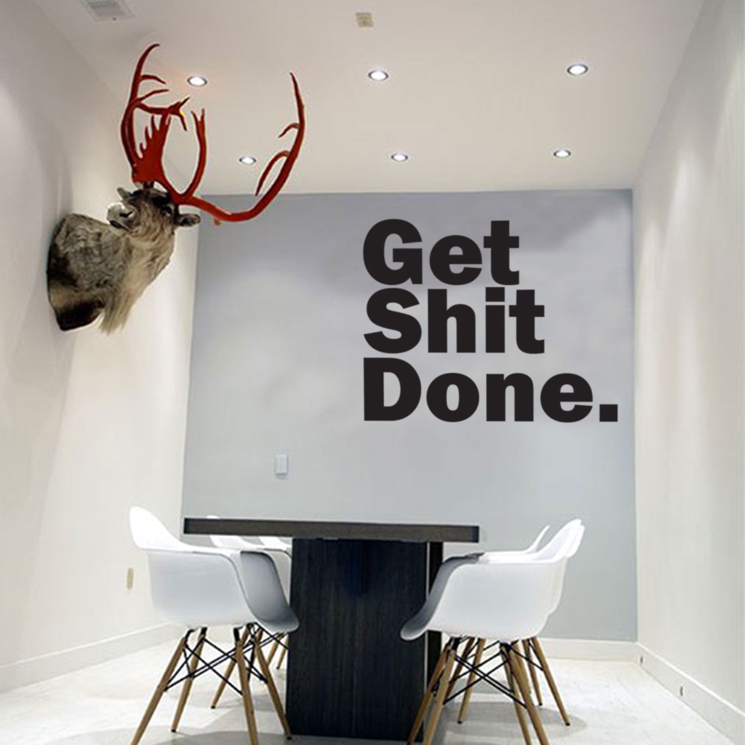 Motivational Art DecalGet Shit Done Wall Text Decoration Vinyl Sticker- Black 660078083956