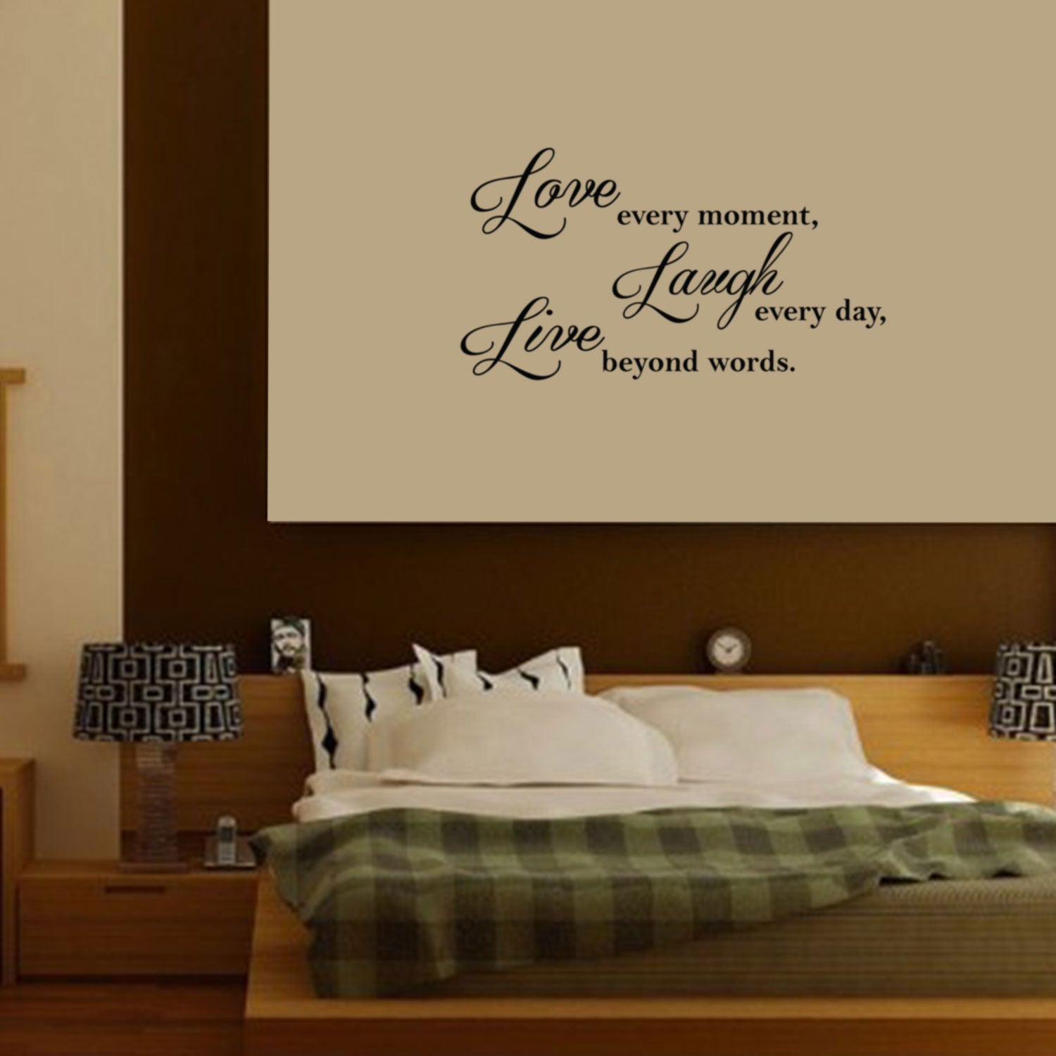 Motivational Art DecalLove Laugh Live Decoration Vinyl Sticker- Black 660078080979