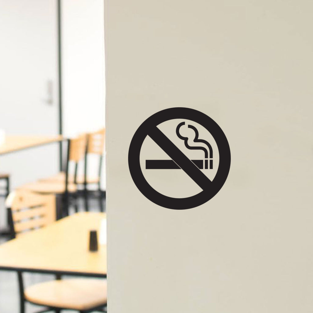 No Smoking Vinyl Sticker Sign Wall Decal Sticker Sign Self-Adhesive Waterproof Anti Smoking Sign (4 Pack)