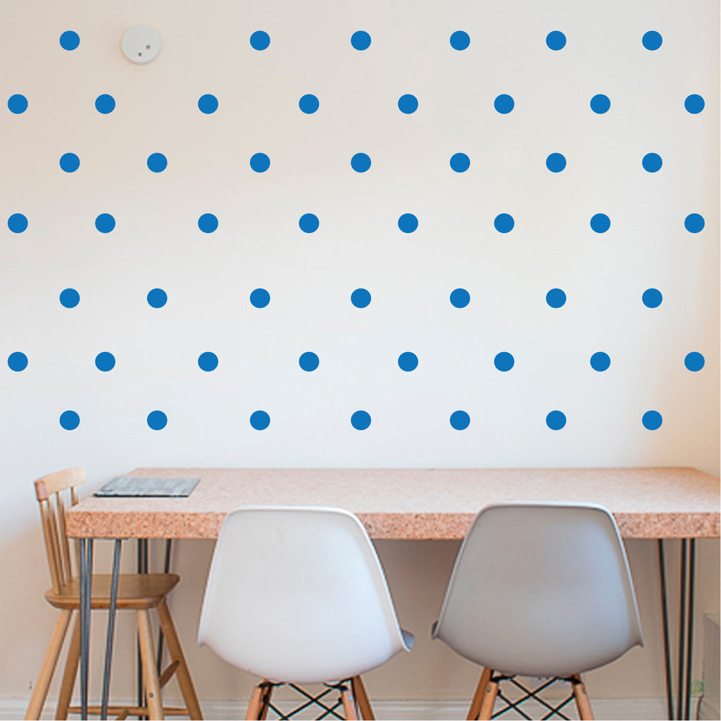 200 Pack Fun Polka Dots Pattern - Wall Art Decal - 1" x 1" - Bedroom Living Room Wall Art Decoration - Peel Off Vinyl Stickers- Apartment Decor - Mix & Match Colors! (1" x 1", Blue) 660078089125
