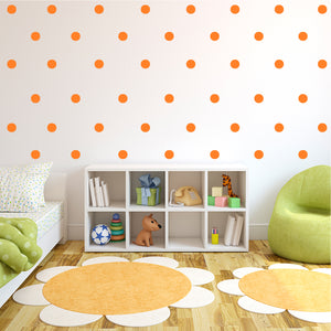 200 Pack Fun Polka Dots Pattern - Wall Art Decal - 1" x 1" - Bedroom Living Room Wall Art Decoration - Peel Off Vinyl Stickers- Apartment Decor - Mix & Match Colors! (1" x 1", Orange) 660078089156