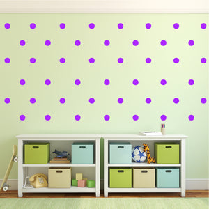 200 Pack Fun Polka Dots Pattern - Wall Art Decal - 1" x 1" - Bedroom Living Room Wall Art Decoration - Peel Off Vinyl Stickers- Apartment Decor - Mix & Match Colors! (1" x 1", Purple) 660078089675