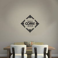 Fresh Ground Coffee Roasted Here - Wall Art Decal 23" x 23" - Cafe Wall Decor - Coffee Lovers Gifts - Coffee Wall Art Decoration - Kitchen Wall Decor 660078089576